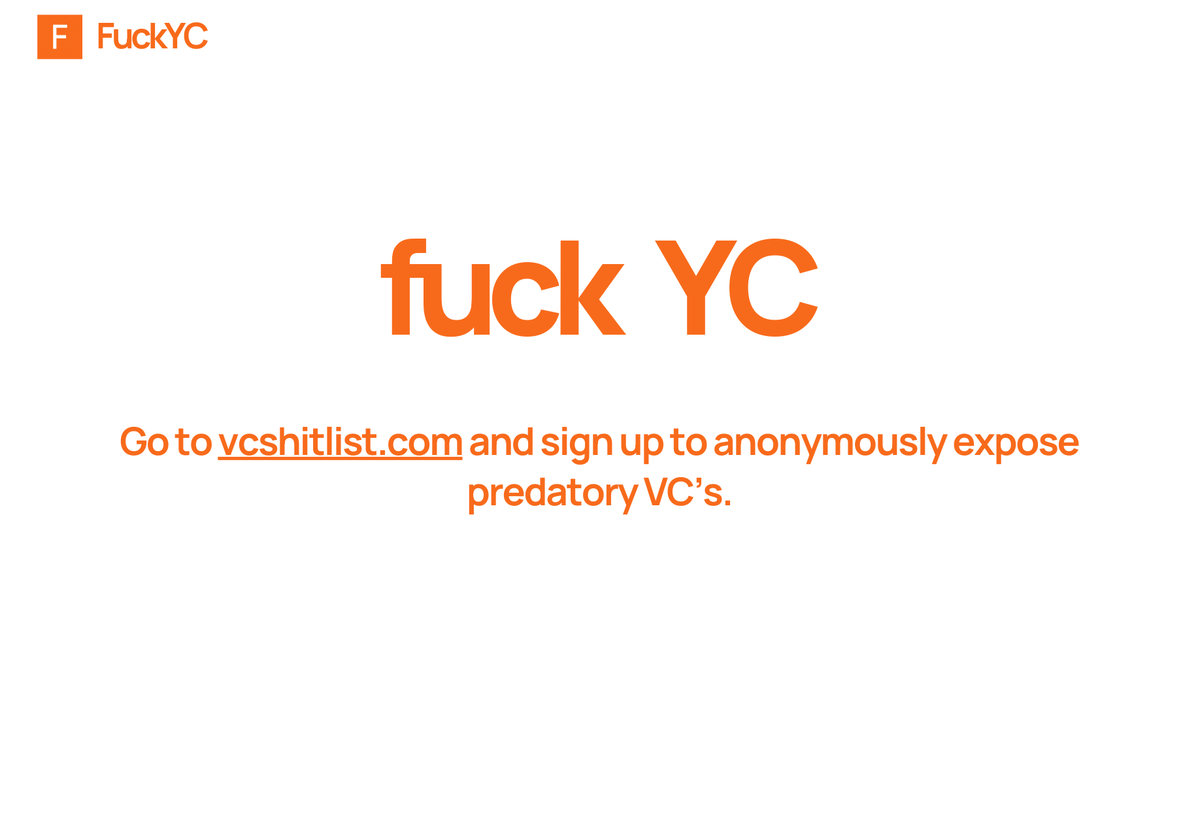 Fuck YC tweet media