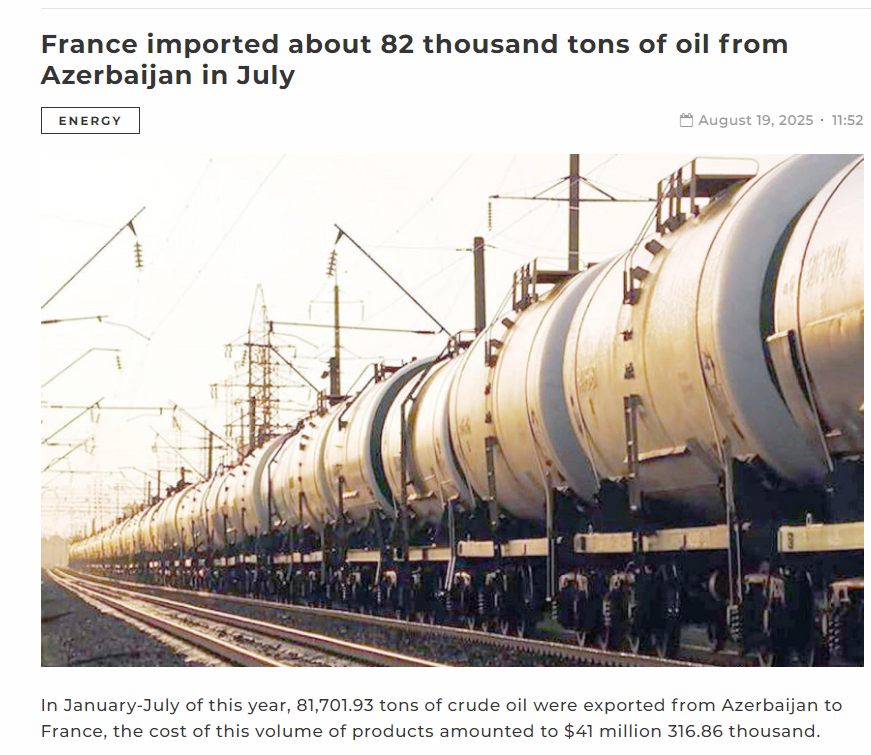 🇫🇷🤝🇦🇿 In recent times, Russia has started to:

- Crack down on the pro-Azerbaijani lobby in influential positions
- Crack down on diasporan Azerbaijani criminal and business elements
- Bomb Azerbaijani SOCAR oil facilities in Ukraine

At the same time, in just one month, our