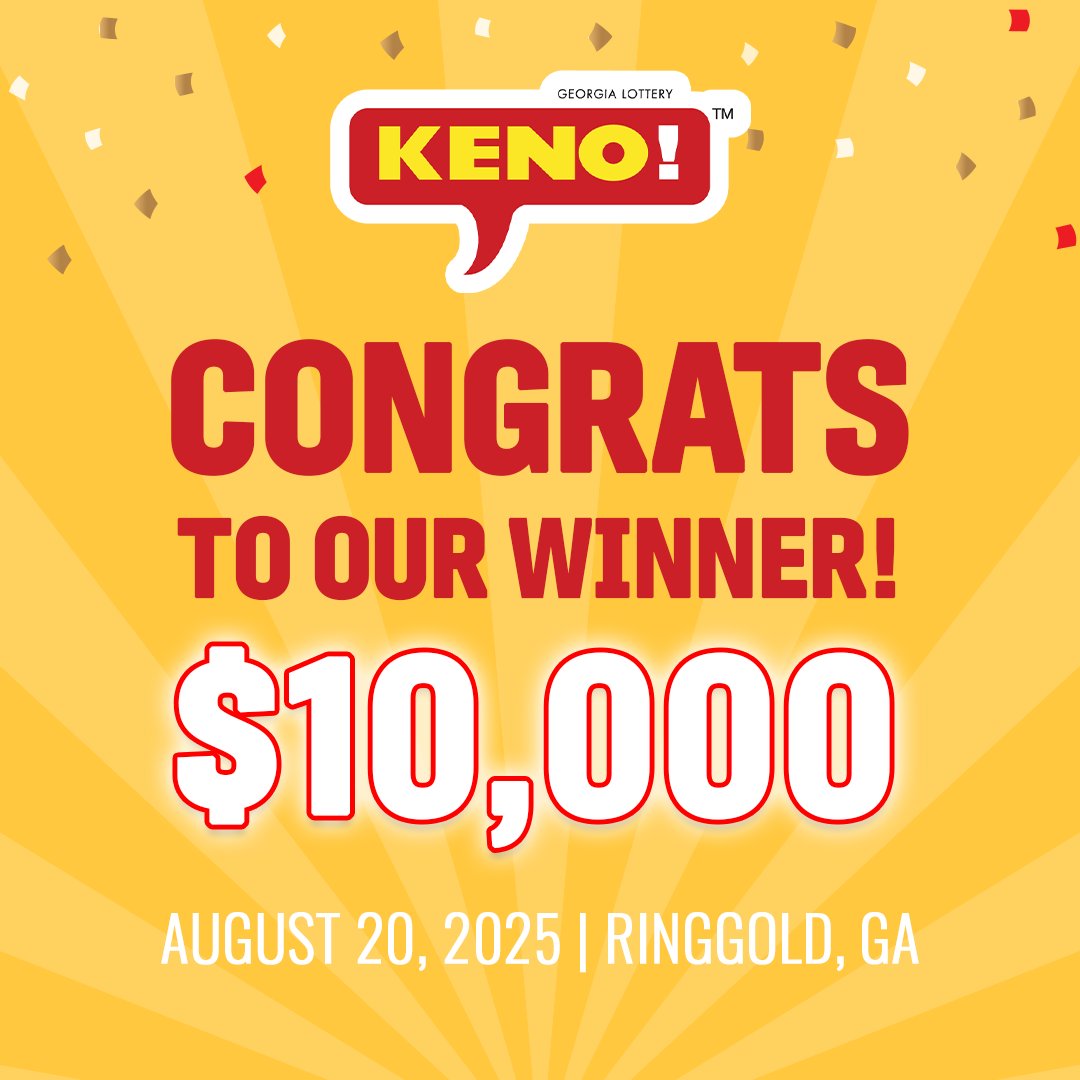 GeorgiaLottery's tweet image. One lucky #Keno! fan snagged a remarkable $10,000 prize playing their favorite game online at home in Ringgold! 💸 Congrats to you, CM. 👏🏼

bit.ly/2kc7bJg