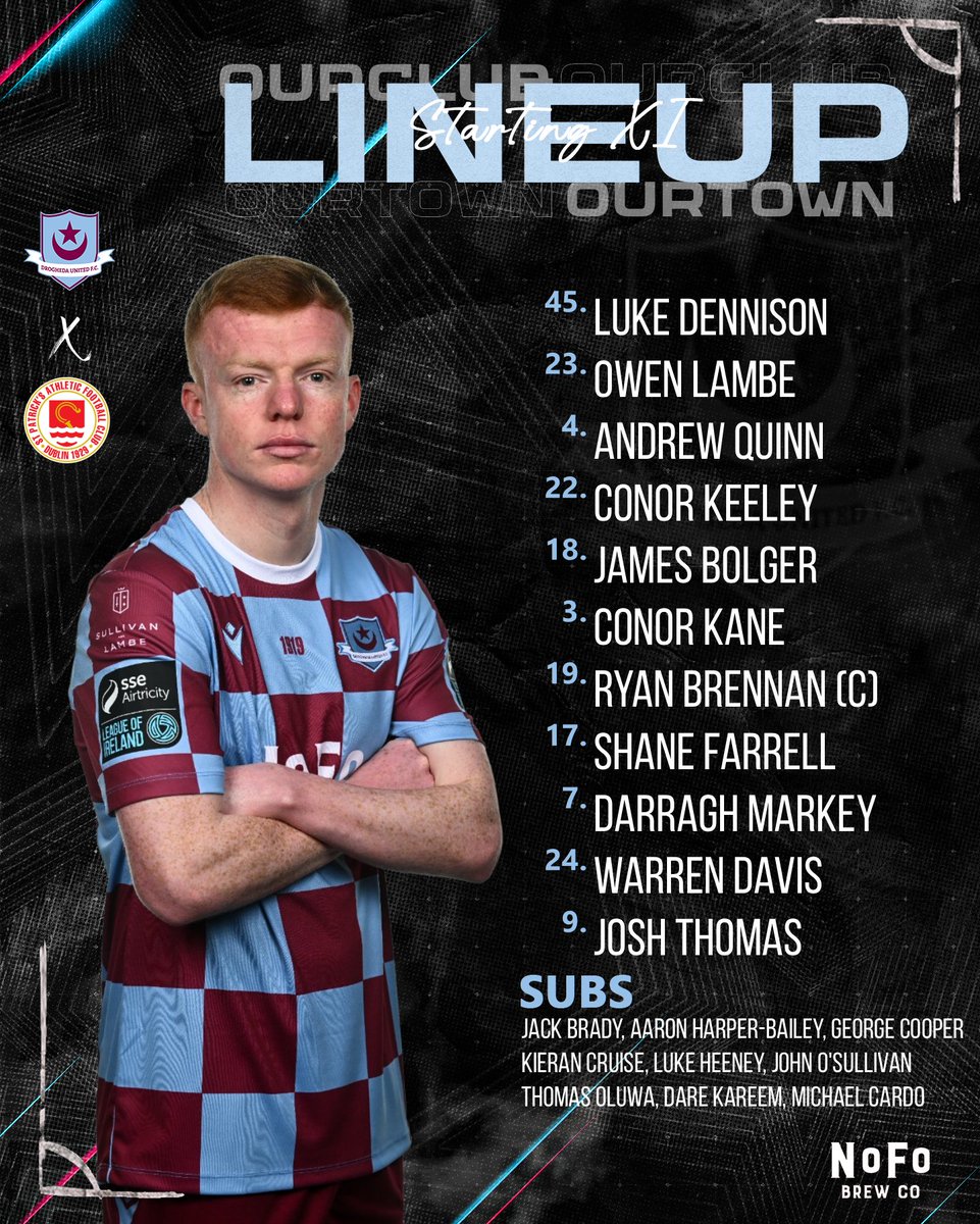 League | Drogheda United Starting XI vs St. Patrick's Athletic

🟣🔵 #WeAreDrogs | #OurTownOurClub