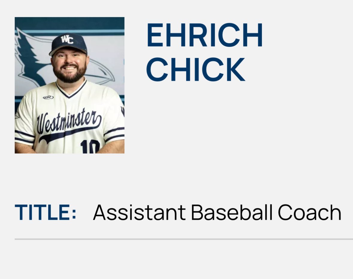 Excited for this next chapter in my life! Recently hired to be an assistant coach for Westminster College- working with hitters, outfielders and recruiting in Missouri. Thanks <a href="/ToltonAthletics/">ToltonAD</a> and <a href="/KewpAthletics/">Hickman Athletics</a> for allowing me to run your programs!! Go Blue Jays!!