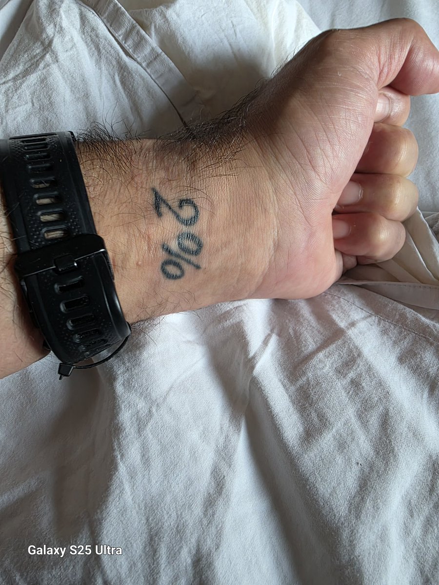 LarsNewbould's tweet photo. I think it's an excellent idea. Rather gripping. From a practical point of view, nearer the wrist. And use a proper font.
It may seem a bit odd, me recommending you also tattoo the name of member of your family in penance, but I don't think either of us worry about being seen as odd. I am thinking of your aunt, who was abandoned by the "brave" husband who decided he was gay. It still upsets me.
Here is the tattoo I used to motivate myself to give up morphine after 20 years.