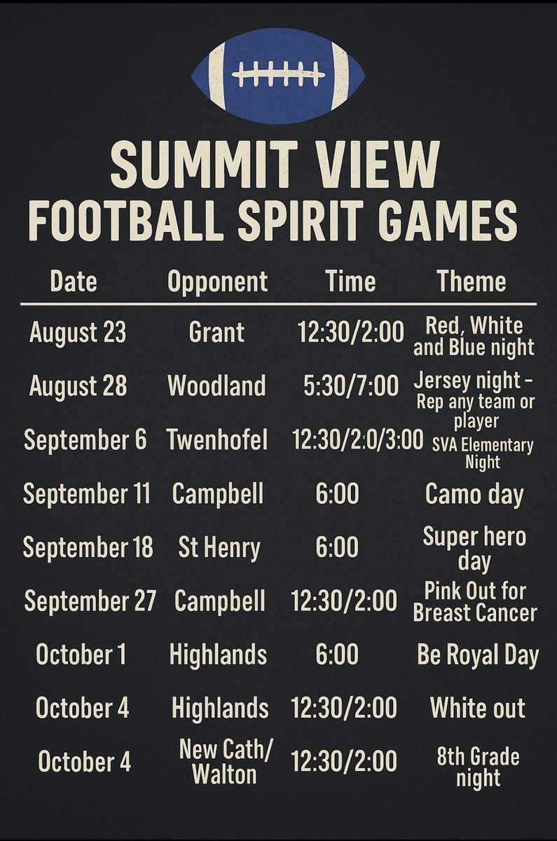 Sva students get in free come support our teams and themes! <a href="/SummitViewAcad/">SVA Principal</a>