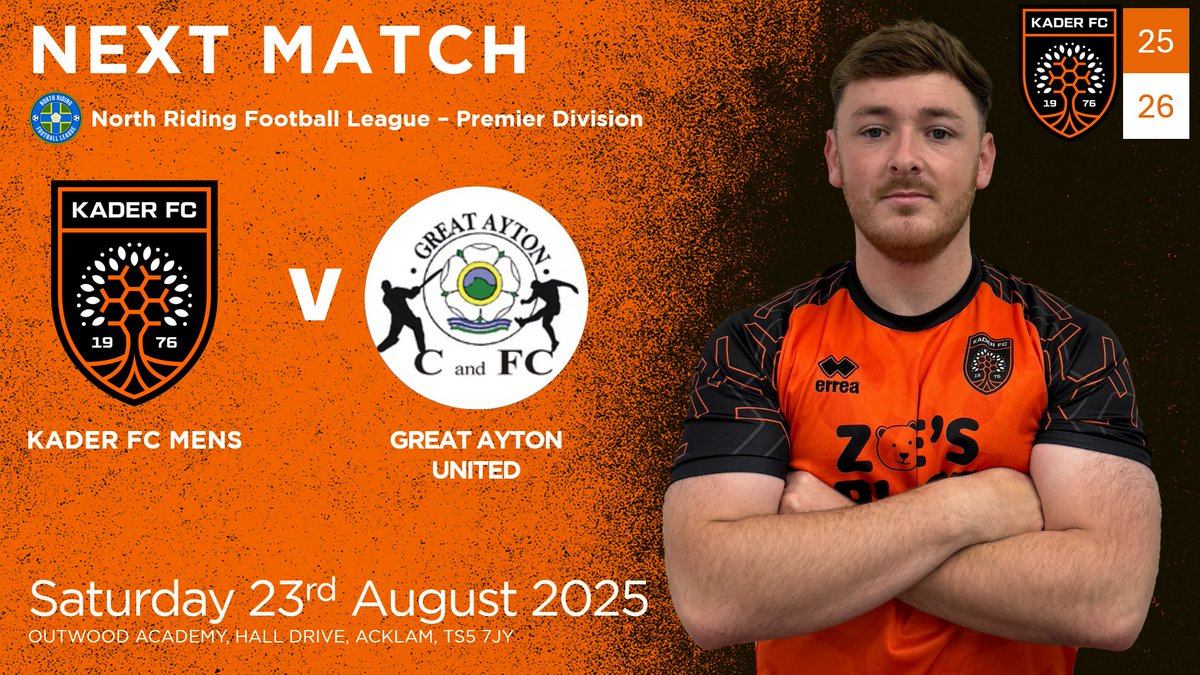 Kader FC Mens First Team (@kadermens) on Twitter photo We welcome <a href="/greataytonfc/">great Ayton united</a> to the Acadamy tomorrow for a 2PM kick in the <a href="/NRFLOfficial/">North Riding League</a> Premier Division. We welcome <a href="/greataytonfc/">great Ayton united</a> to the Acadamy tomorrow for a 2PM kick in the <a href="/NRFLOfficial/">North Riding League</a> Premier Division.