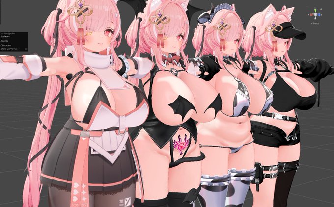 改変した～～～!
とりあえず持ってる衣装を着せた....! 