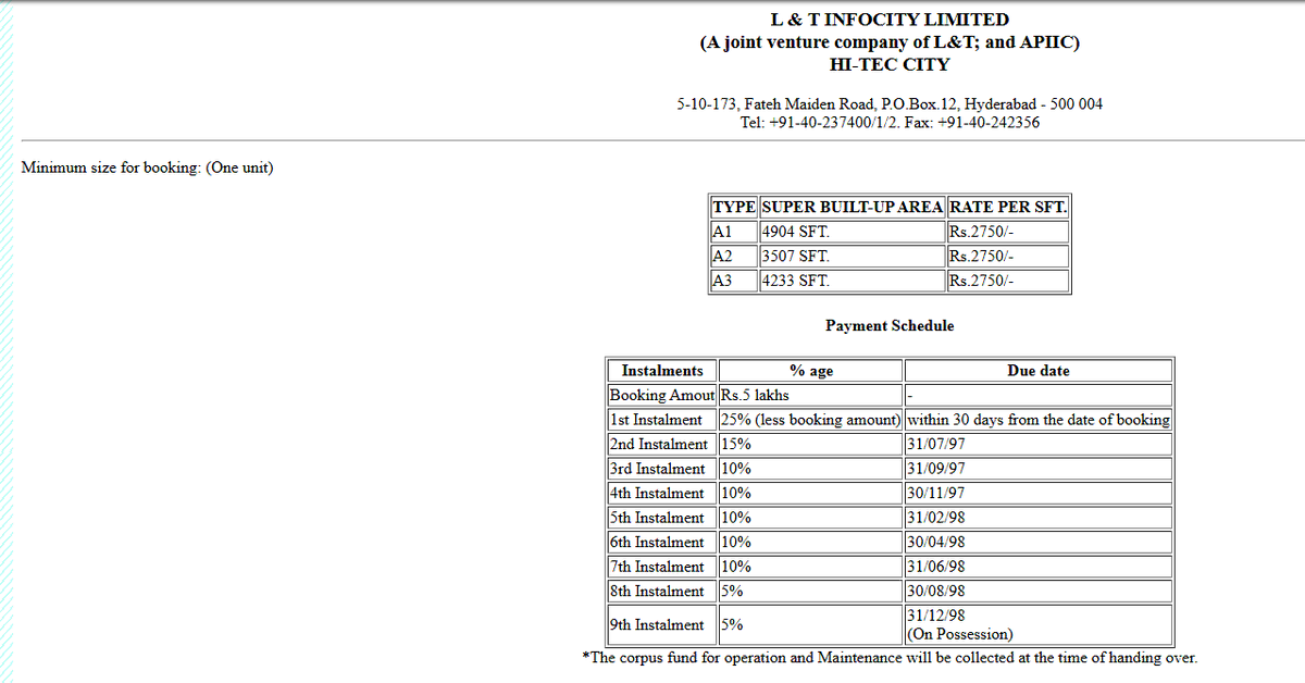 eclector1419857's tweet image. Year: 1997
Location: #Hitec City
City: #Hyderabad
Government : #TDP
CM : #CBN
State : #AndhraPradesh #Telangana included

Pic 1
Address

Pic 2
Companies behind #HITEC City

Pic 3
The beginnings

Pic 4
Booking - payment details

How did Nagam Janardhan reddy come into picture ?