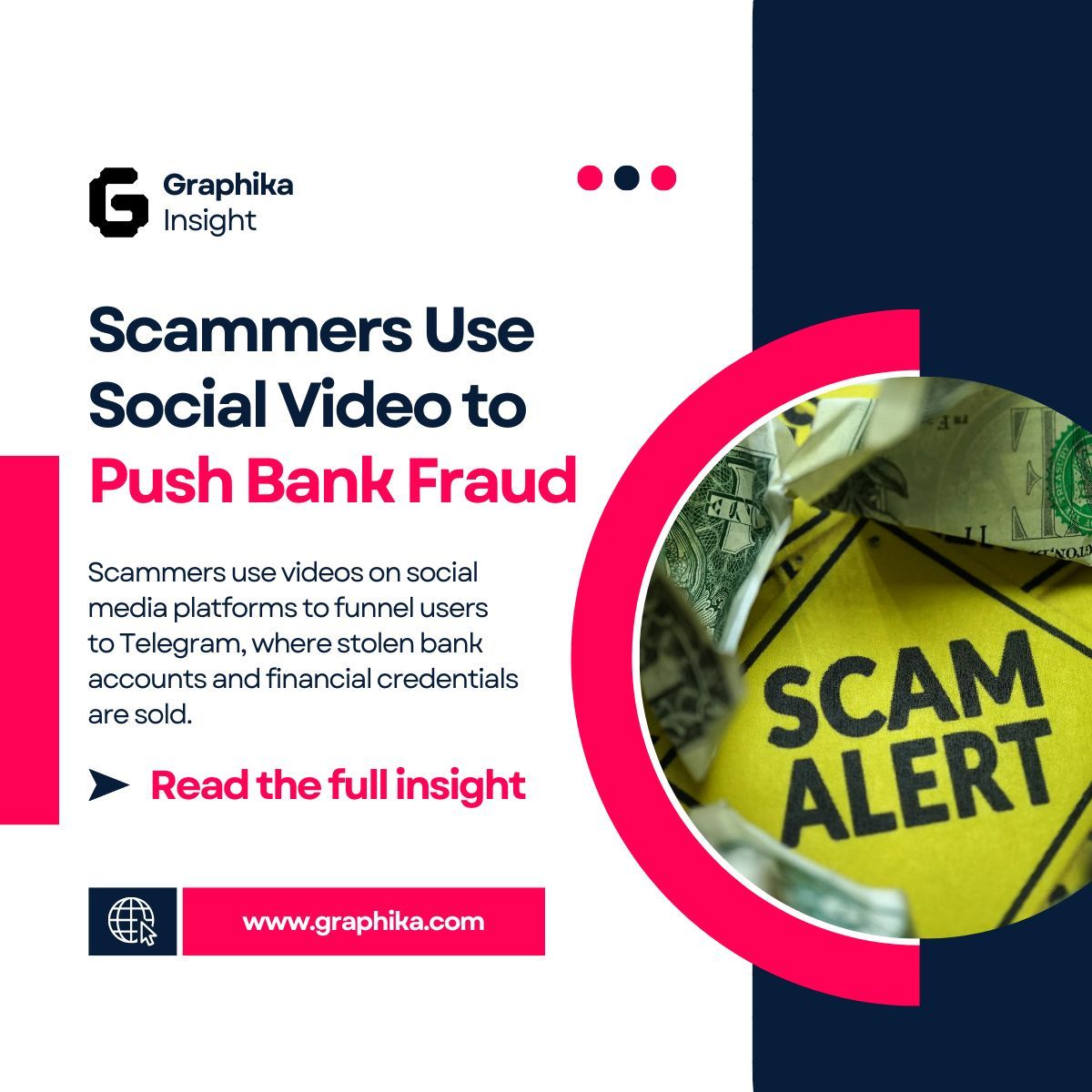 🚨 Coordinated Social videos are promoting sales of compromised bank accounts via Telegram groups like “DAILYUPDATE.”

Graphika ATLAS surfaced this campaign targeting major banks incl. Chase, USAA, &amp; Regions. Read More: launch.graphika.com/coordinated-yo…