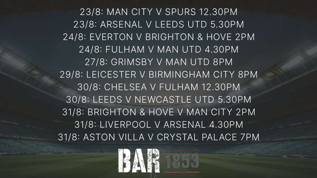 bar1853HCC's tweet photo. Live upcoming football fixtures on Sky Sports and TNT, shown on multi screens at @HaslingdenCC https://t.co/u1WL1IFqpq