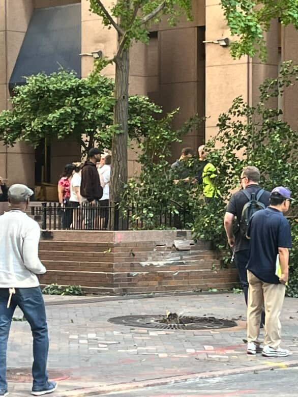 quartersnacks's tweet photo. Car crashed into Pyramid Ledges this morning. The ledge is fine. 

S/O Russell D. for the intel https://t.co/KCMQYqsUtx