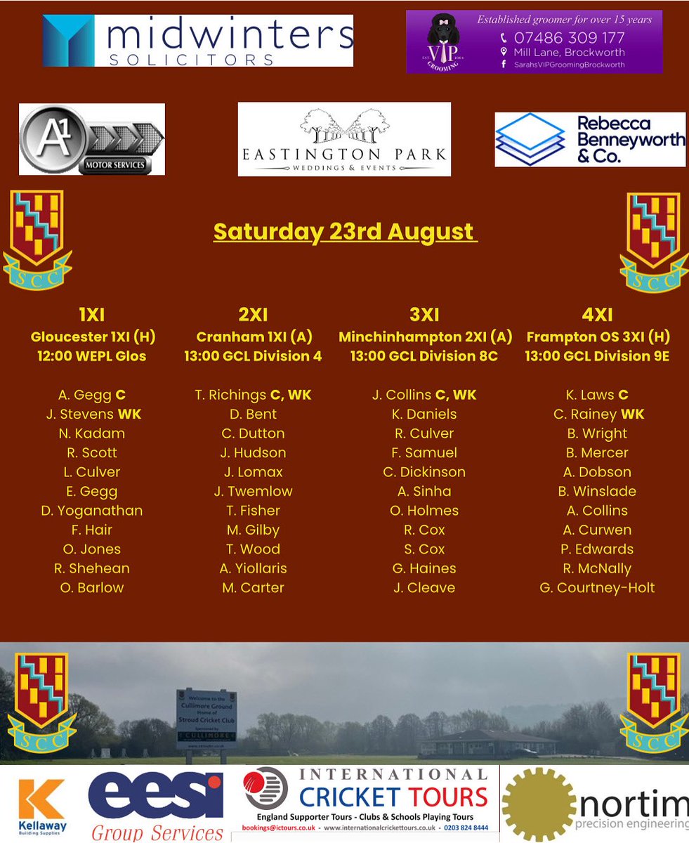 Gameweek 17 Lineups 🏏

<a href="/swsportsnews/">South West Sports News</a> <a href="/StroudTimes/">Stroud Times</a> 

#bepartofit #stroud