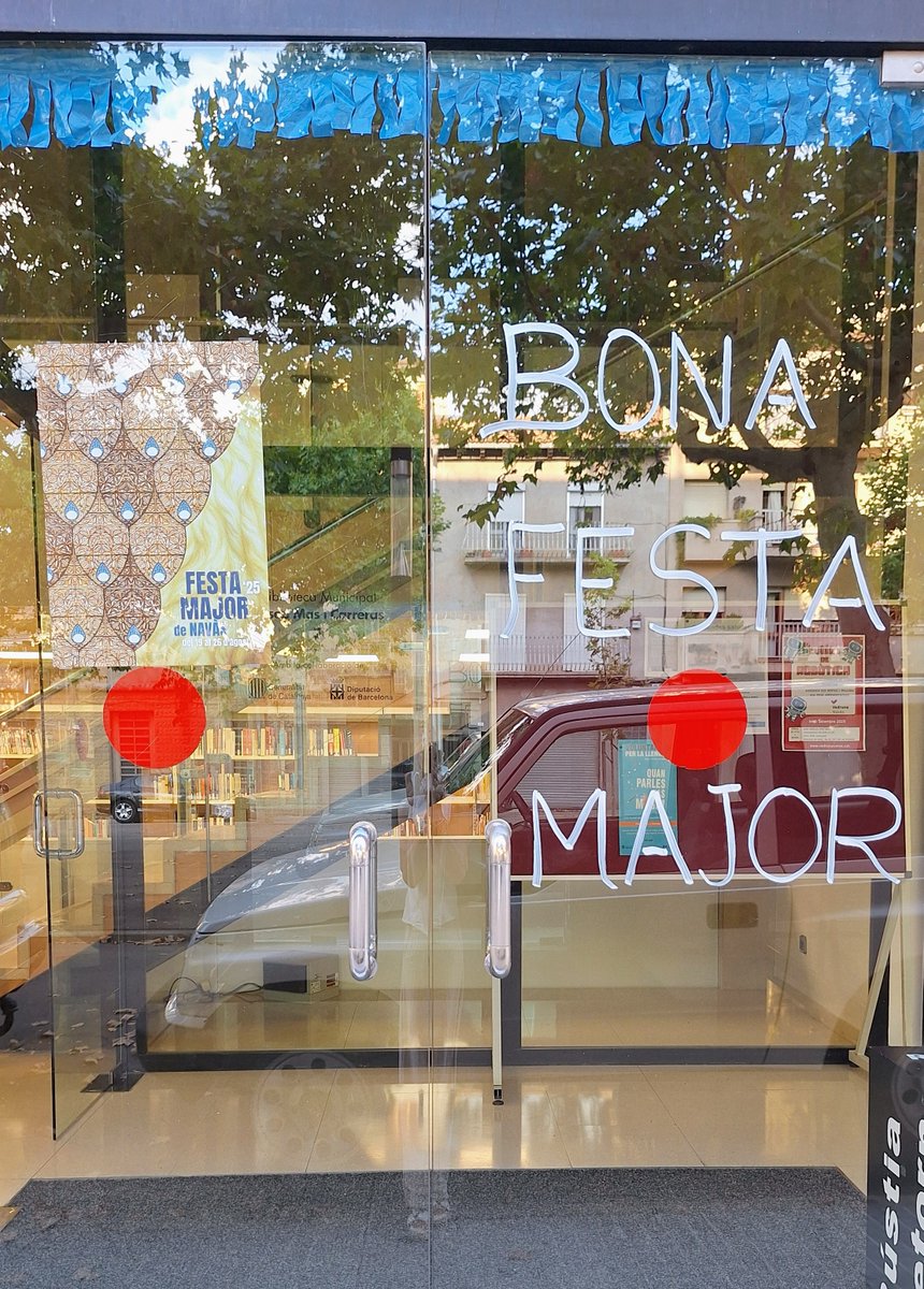 Molt bona Festa Major!🎉🎉.
El dies 25 i 26 la biblioteca restarà tancada per festa local.
Ens retrobem el dimecres 27 d'agost.
#bibliotequesXBM
#AjuntamentNavas
#festamajornavas2025