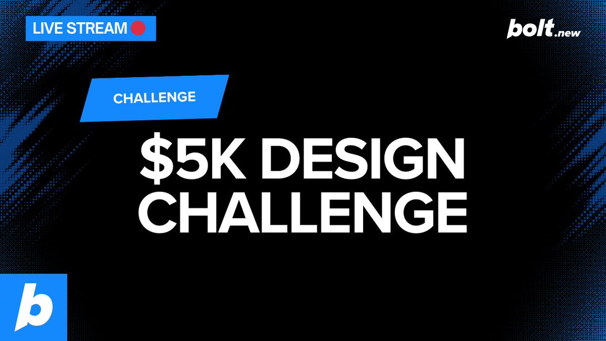 boltdotnew's tweet image. Join us LIVE today @ 3:30pm PST!

→ $5K Design Challenge winner reveals
→ Showcase of standout projects
→ Q&amp;amp;A on hosting &amp;amp; domains
→ Tips + inspo for future builds