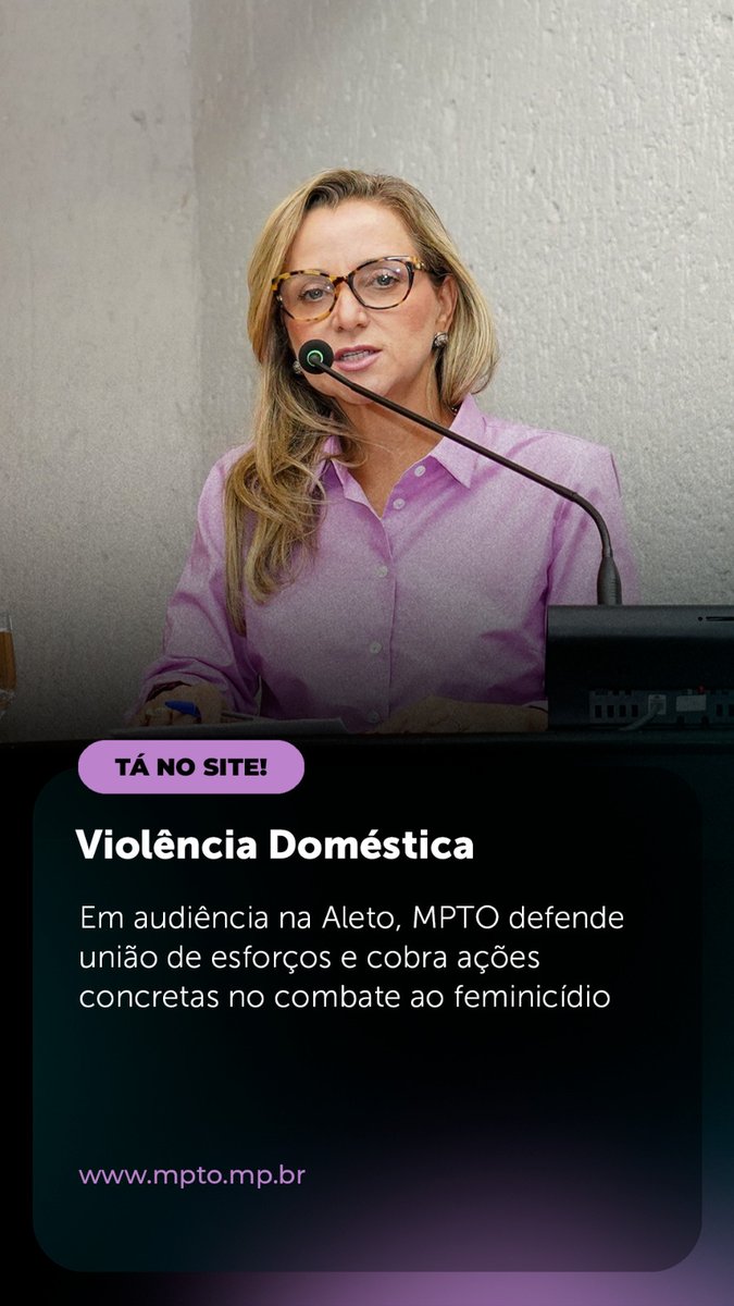 👥Em audiência na Aleto, MPTO defende união de esforços e cobra ações concretas no combate ao feminicídio.

🖥️ x.gd/vaQ8Y

👉 Seus direitos foram desrespeitados?
📞 Ligue 127.

#MPTO #MPTOAtuante