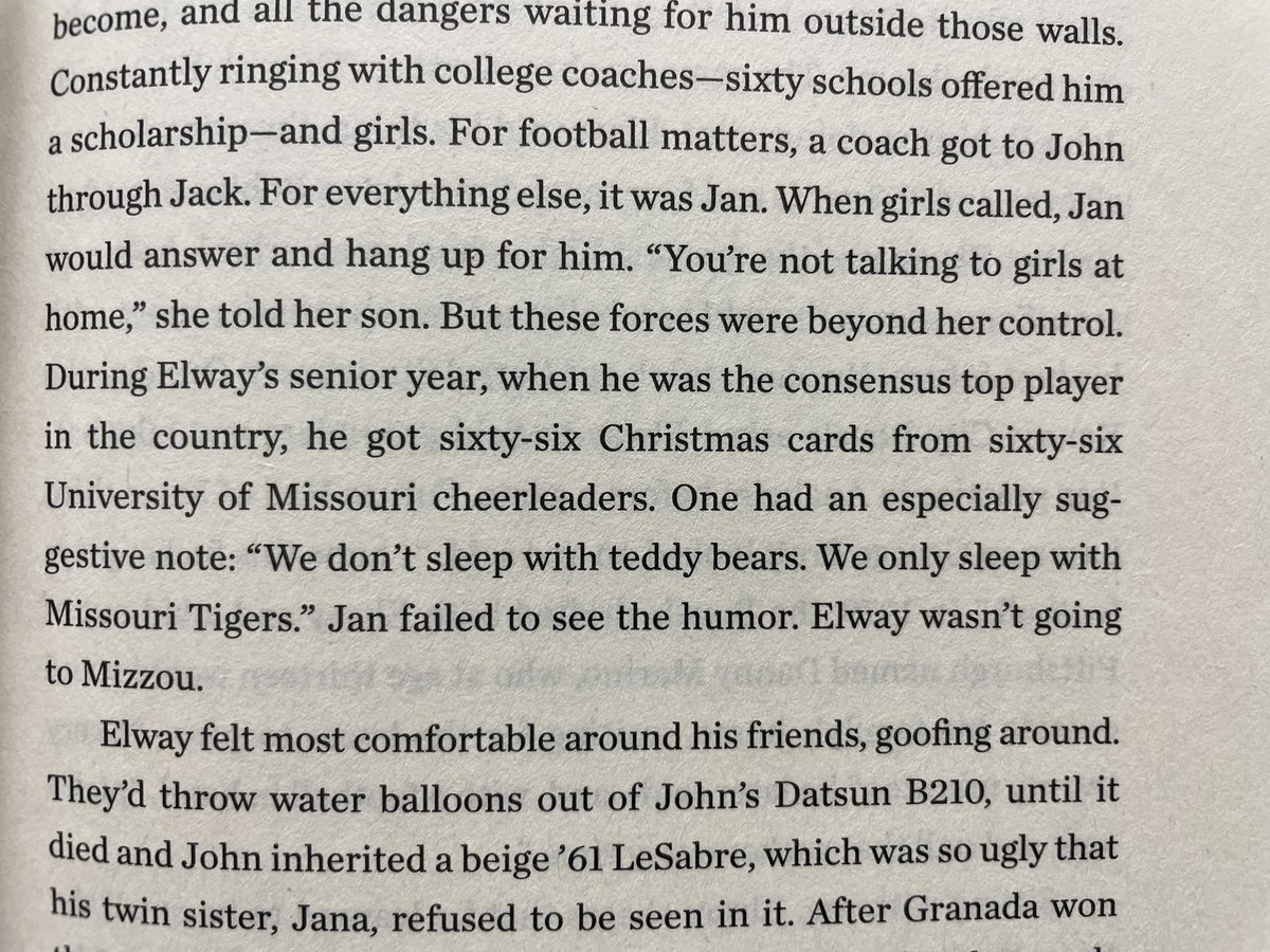 In the early 80s, #Mizzou could’ve used a program-changing QB—indeed the number one QB in the country. Seth’s incredible book describes how MU actually interested John Elway but too “aggressively” failed to get the Hall of Famer (Mizzou cheerleaders sent him 66 Christmas cards)