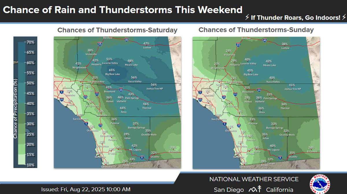 Heat and chances for T-storms going into the weekend. 🧢Protect yourself from the heat while spending time outside, 🥤 stay hydrated &amp; take breaks in the shade ⛱️. REMEMBER If you hear thunder, you are close enough to be struck by lightning ⚡ When Thunder Roars, Go Indoors!
