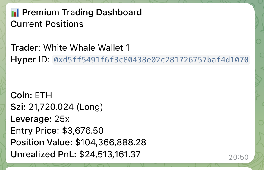 CT clowns are busy shilling their bags 🤡
Meanwhile real whales are stacking $24M gains on a $104M ETH long 🐋💸
Stop being exit liquidity.
Start tracking &amp; copying the whales.

Follow 👉 <a href="/TheWhiteWhaleHL/">TheWhiteWhale</a>