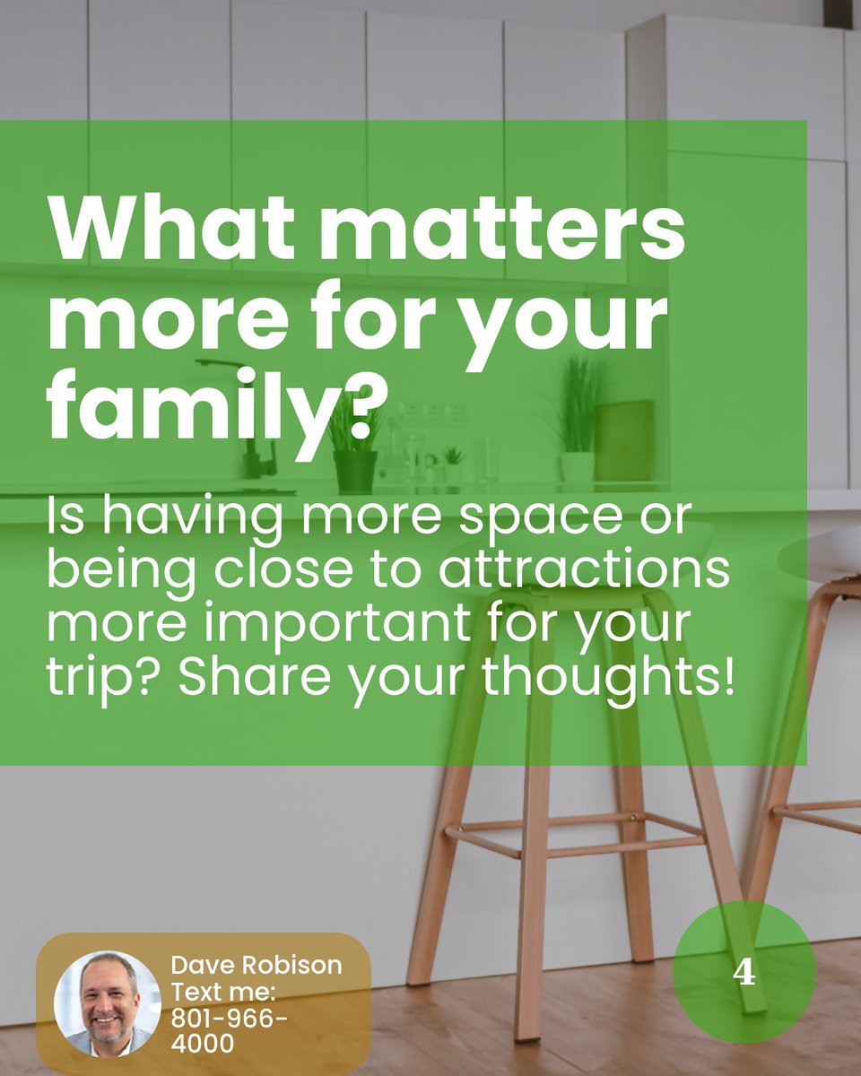 Vacation rentals in Utah? Think ROI! 🏔️ Align location with local events &amp; seasonal attractions. Budget tip: consider off-peak times for better rates. What's a top priority for your family's getaway—space or proximity? Let's make your investment a win-win! #UtahStaycation