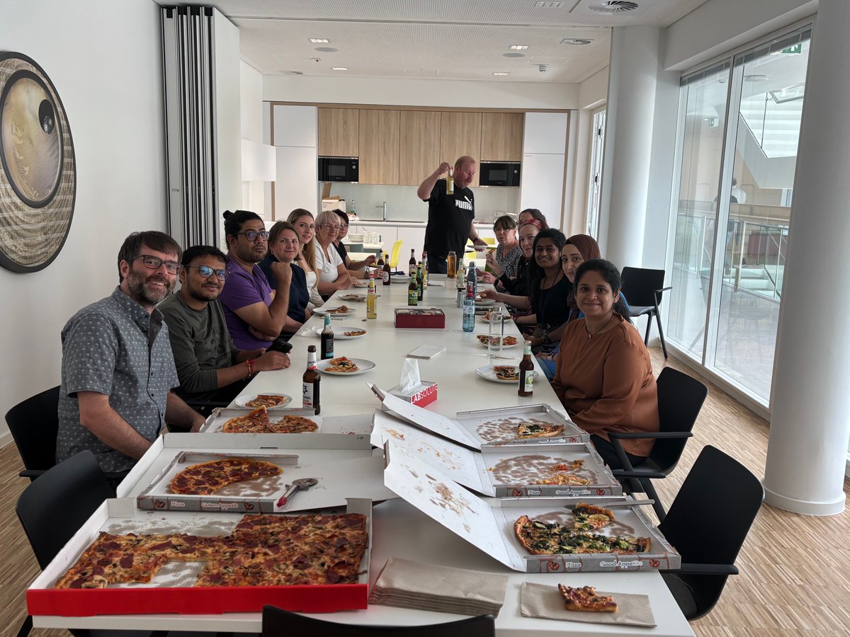 Bianca Schrul (@biancaschrul) on Twitter photo First pizza lunch after a whirlwind week moving into our brand-new research building. Exhausted, but absolutely thrilled by the incredible facilities & lab space. Can’t wait to dive back into science.
A few benches are still waiting for curious minds: Come, join us! #AcademicJob First pizza lunch after a whirlwind week moving into our brand-new research building. Exhausted, but absolutely thrilled by the incredible facilities & lab space. Can’t wait to dive back into science.
A few benches are still waiting for curious minds: Come, join us! #AcademicJob