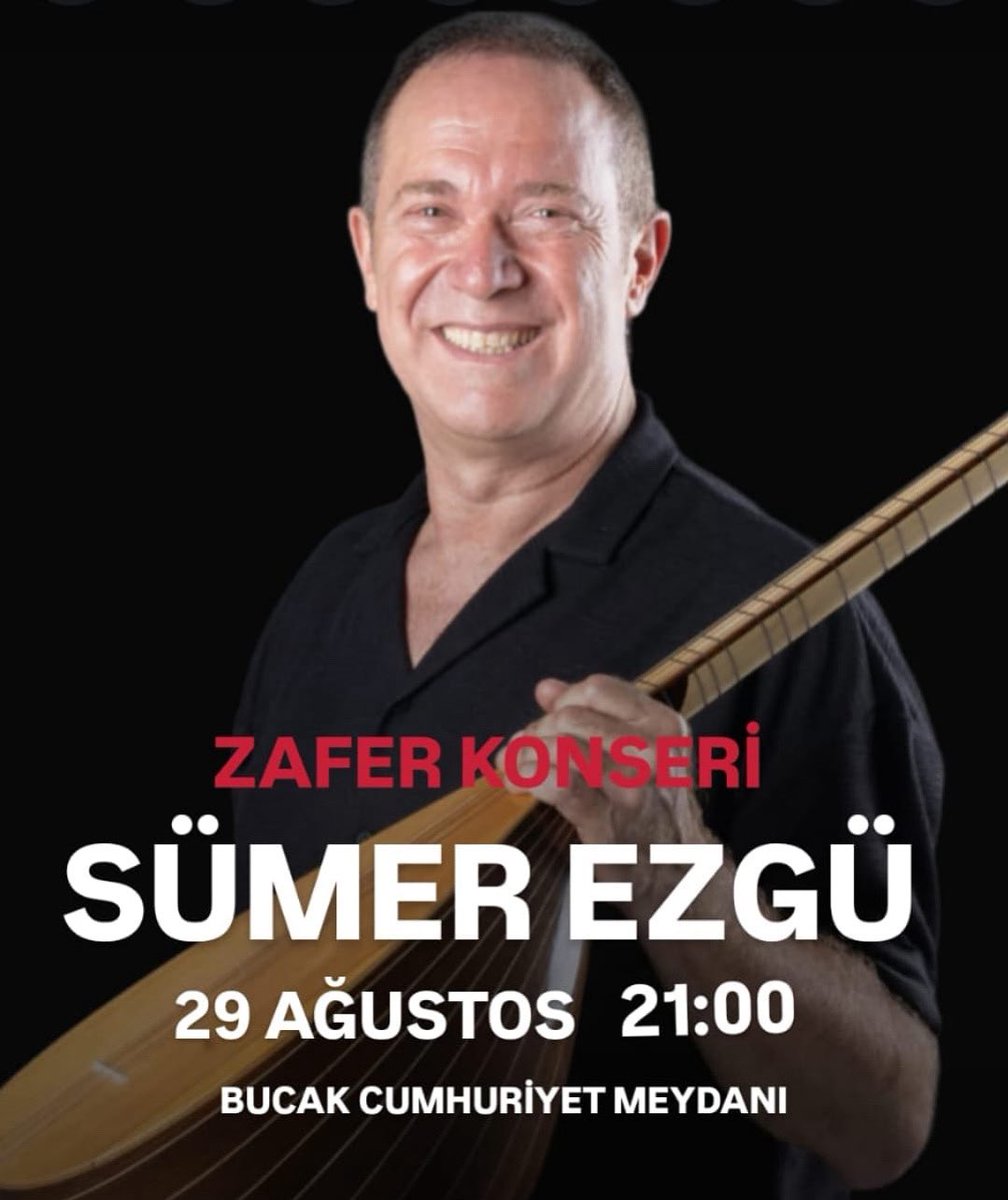Sevgili dostlar,
29 Ağustos’ta sizlerle birlikte Zafer Bayramı coşkusunu güzel türkülerimizle kutlamaya geliyorum. 🎶

📍 Yer: Bucak Cumhuriyet Meydanı
🗓 Tarih: 29 Ağustos
⏰ Saat: 21:00

Hep birlikte bu anlamlı gecede buluşalım, türkülerimizi hep bir ağızdan söyleyelim. Sizleri