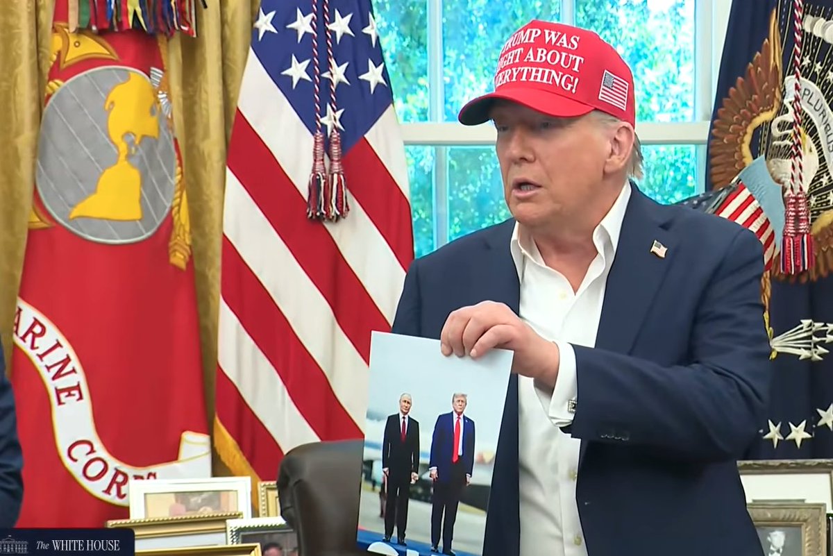 Trump announcing #FIFAWorldCup activities say Putin might come or might not come, "depending on what happens".