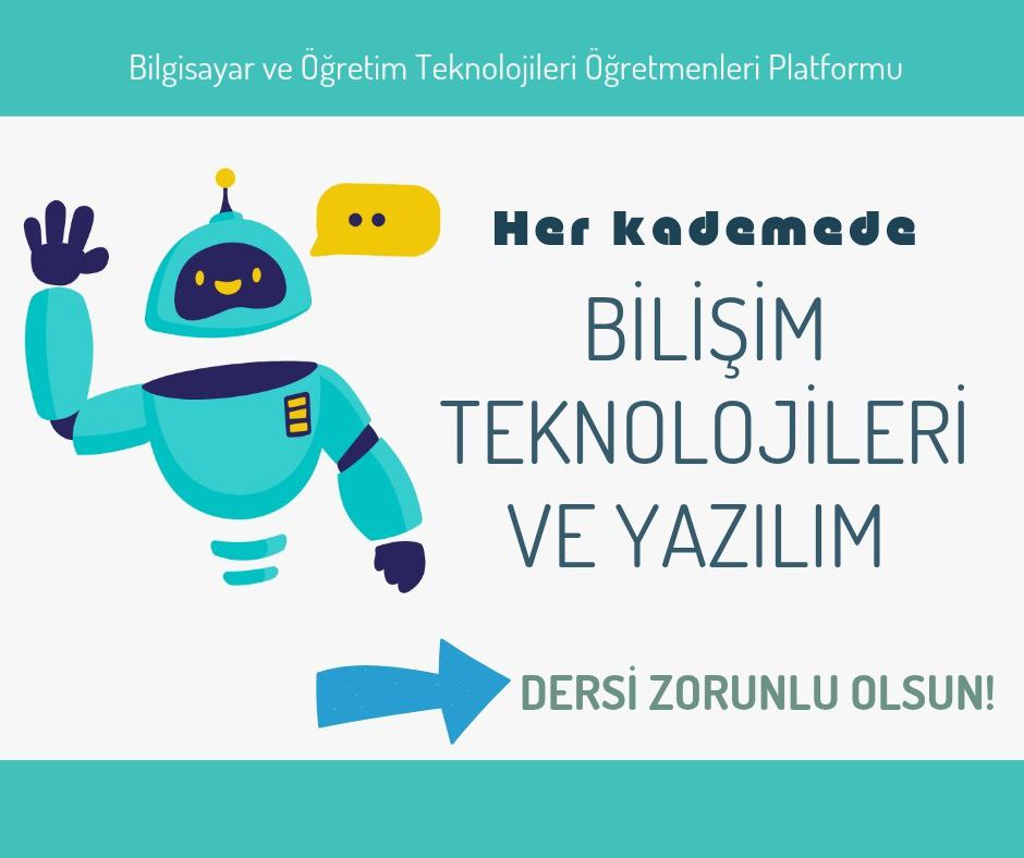 Teknolji çağında BÖTE önem görmeli, kodlama ve yazılım her ders kademesine eklenmeli.
<a href="/Yusuf__Tekin/">Yusuf Tekin</a>
<a href="/tcmeb/">Millî Eğitim Bakanlığı</a>
<a href="/meb_ttkb/">Talim ve Terbiye Kurulu Başkanlığı</a>
#BÖTEyleMaarifYüzyılı