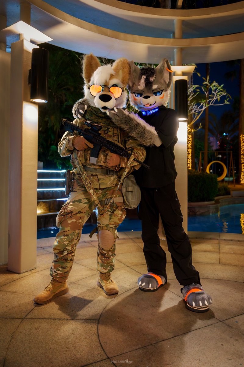 🐺：You have to smile when someone is filming you.
🐶：ok？
🐺<a href="/LYKOS_42/">LLLLLykos</a> 
📷<a href="/YeeJin_wing/">YeeJin_wing</a> 

#furry #fursuit #FursuitFriday