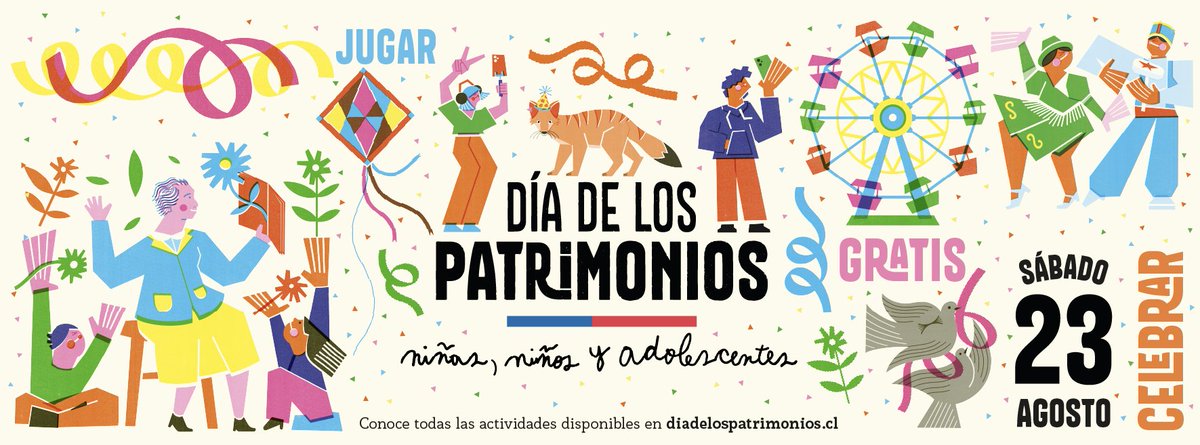 🎉 ¡Mañana es el Día de los Patrimonios para niñas, niños y adolescentes!
Les esperamos en la @bnchile entre las 9:30 y las 14:00. #ChileparaNiños estará celebrando sus 20 años con actividades para pintar, investigar e escribir.
Más información aquí: chileparaninos.gob.cl/639/w3-article…
