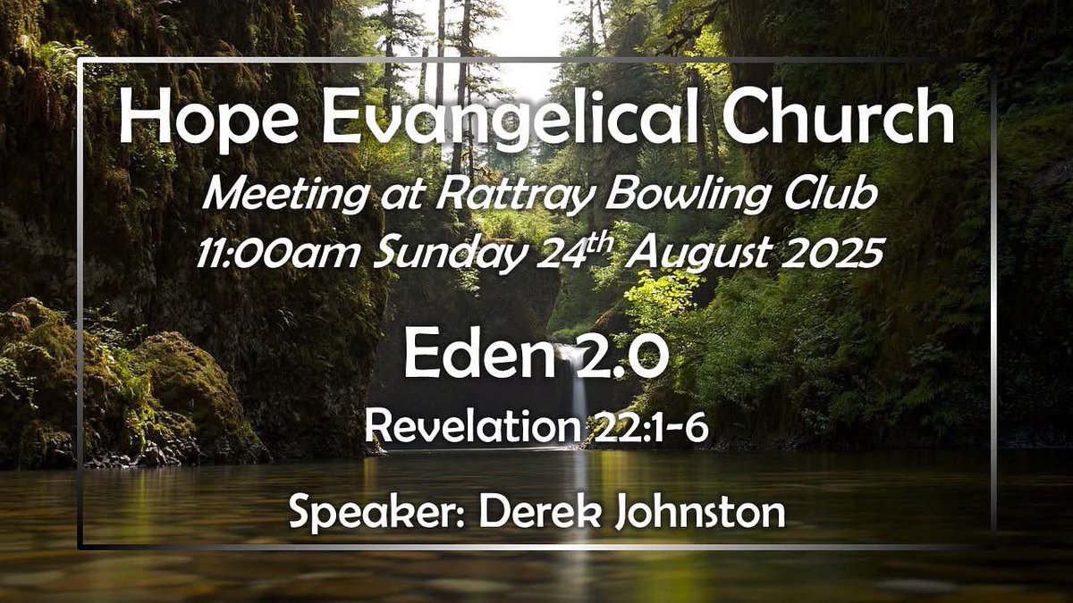 BEchurchmedia's tweet photo. This Sunday we'll be meeting as usual at Rattray Bowling Club to worship God. Recently we've been thinking about what the #Bible teaches us about #heaven. This Sunday is the last part of that series where we'll be looking at #Revelation 22:1-6. All welcome to join us. https://t.co/pnk2w9drfp