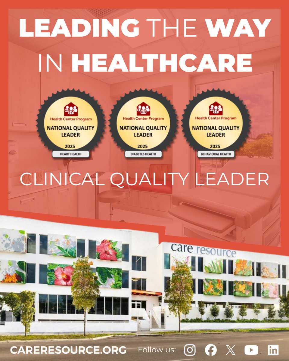 We’re honored to be nationally recognized by HRSA as a 2025 Health Center Quality Leader, earning Gold status (top 10% nationwide) and National Quality Leader badges in Behavioral Health, Heart Health, and Diabetes Health.
 
This recognition reflects our commitment to delivering