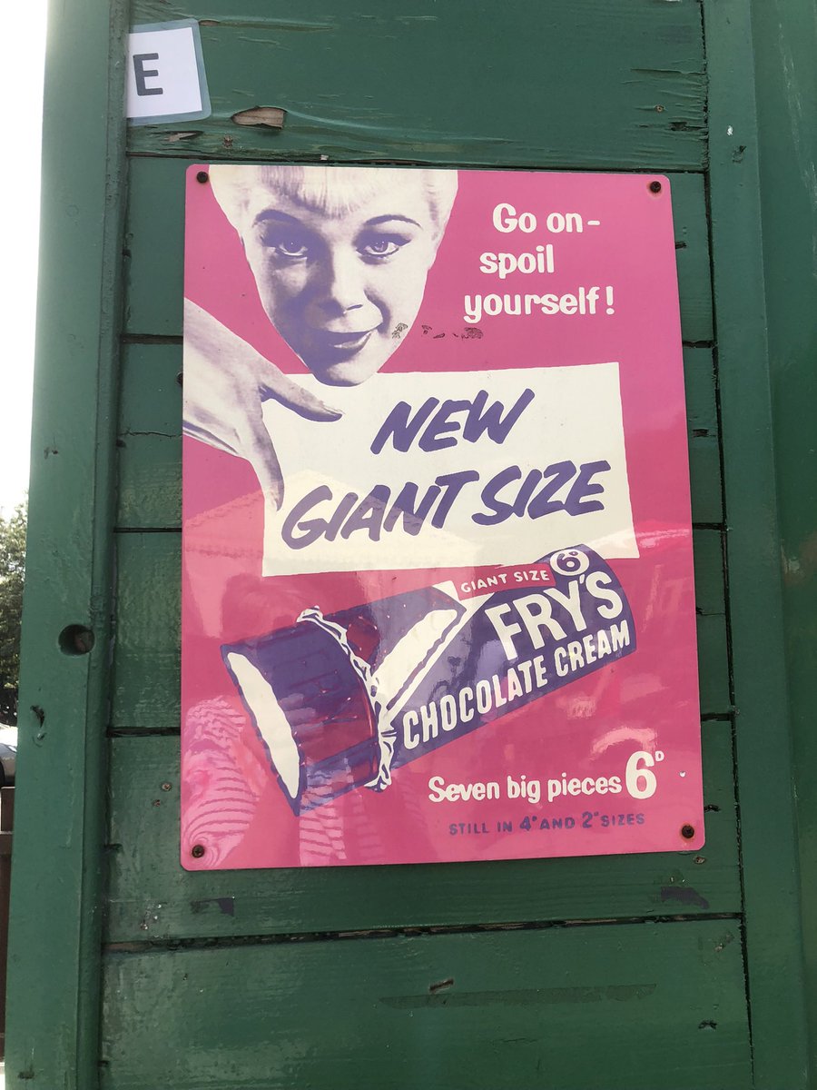 The good old days, when chocolate bars got bigger, not smaller. The 1950s! 
Went to a heritage railway today, saw some nice old advertising signs. More pics to follow 🚂