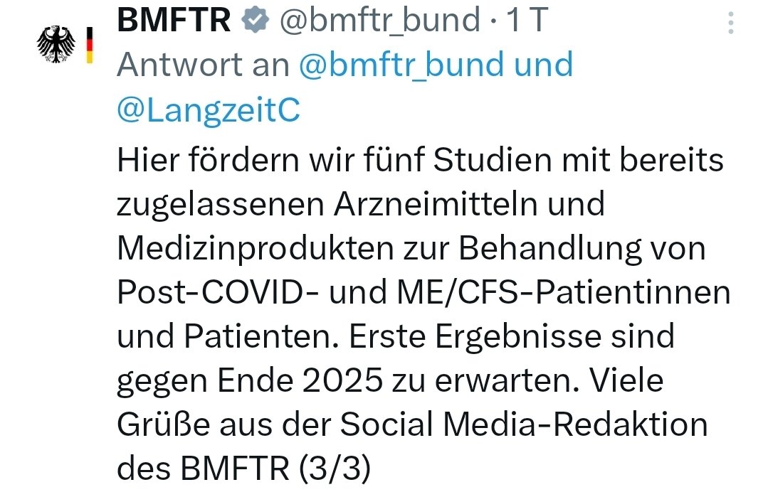 Die Entscheidung darüber, ob der Wissensstand bezüglich ME/CFS die Entwicklung neuartiger Medikamente ermöglichen, sollte man nicht  den Ministerialbeamten, 
sondern erfahrenen Arzneimittelforschern überlassen. Diesen zufolge lassen sich auf der Basis der Erkenntnisse der letzten