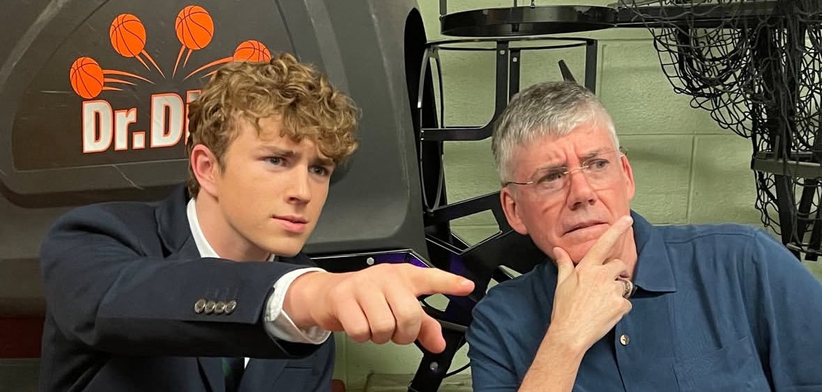 Rick Riordan via instagram:

“Becky and I starting our morning with Percy, Annabeth, Thalia and Grover at Westover Hall for s3 filming. Love this crew! From yesterday, a tiny, spoiler-free behind-the-scenes moment of Walker and me checking out the replays on the monitor.”