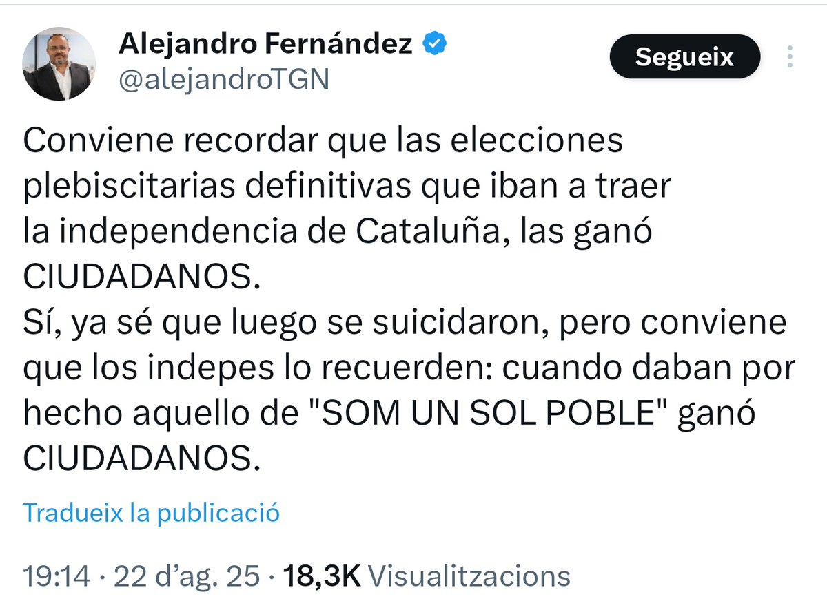 Anys repetint que aquet era el millor orador polític de la ciutat...i a 2025 et ve amb la tonteria de que la llista més votada és la que guanya unes eleccions.