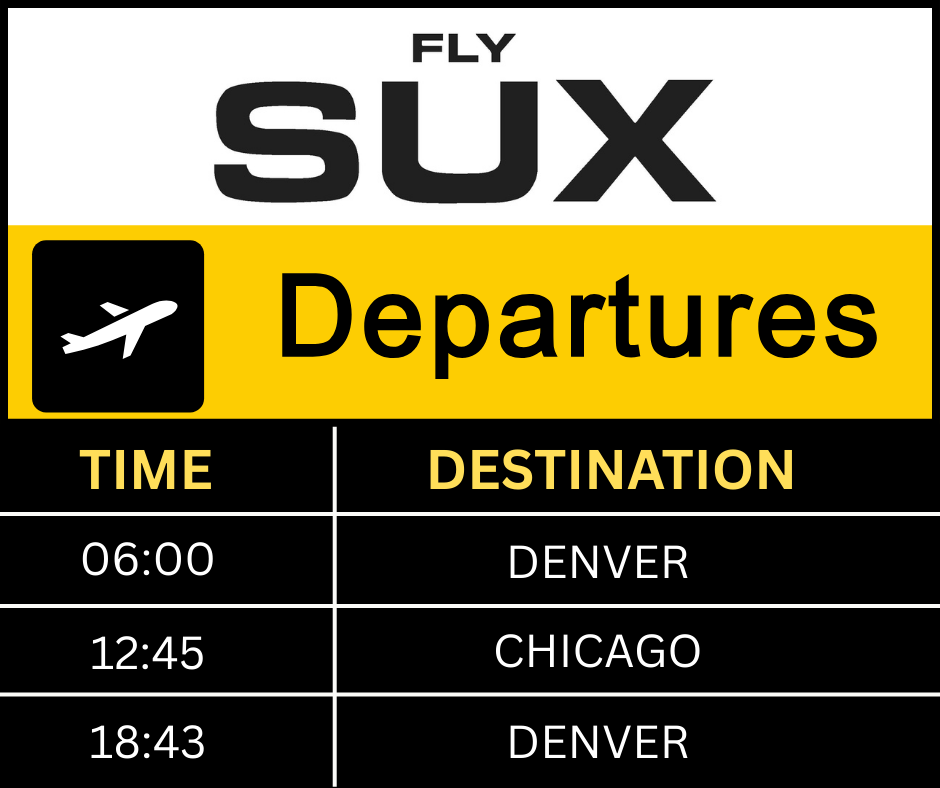 📣 JUST IN!!!
New flight from SUX to DEN to begin 1/6/26!

Learn more: bit.ly/4lH1agH

flysux.com

#SiouxCity