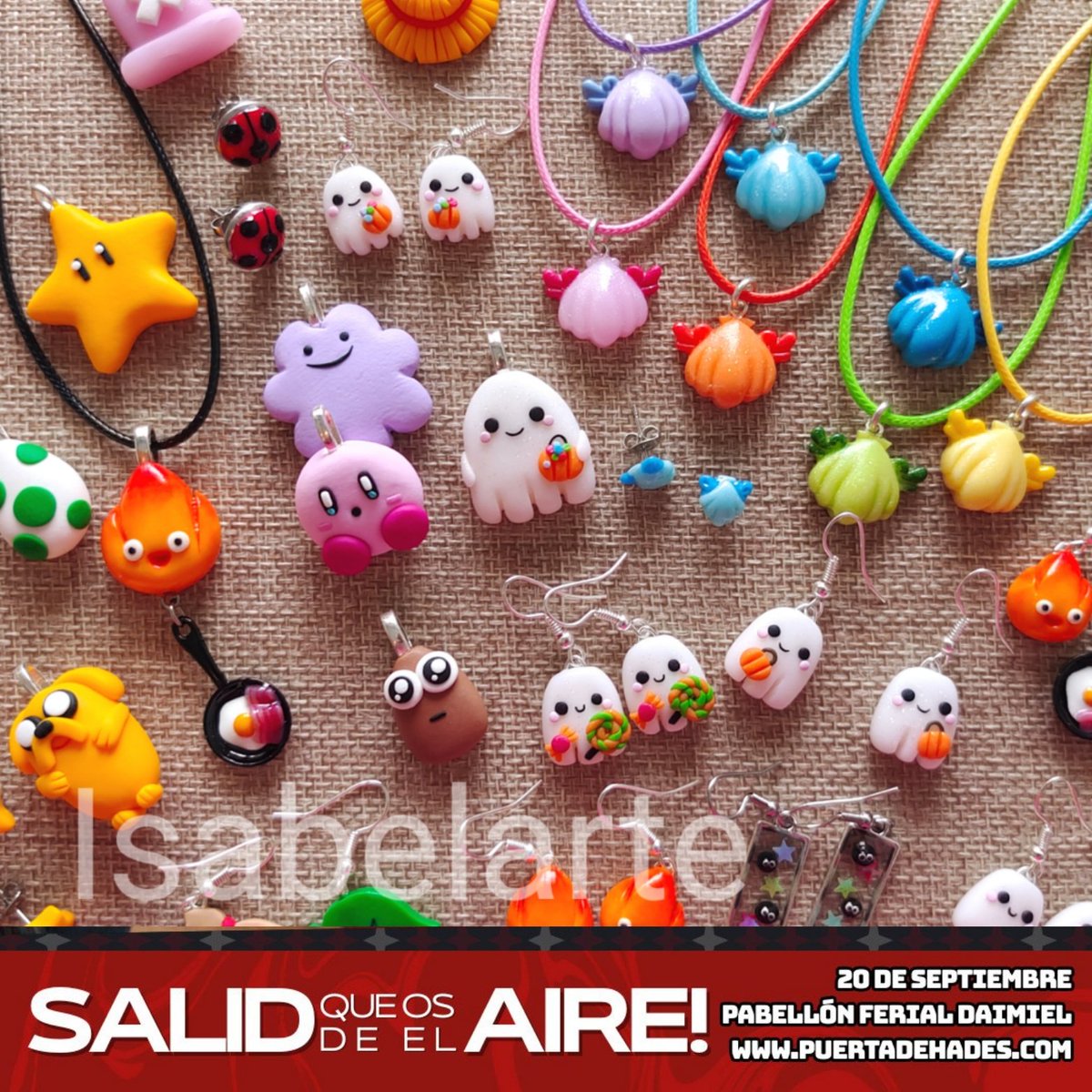 El 20 de septiembre nos podréis encontrar en #Daimiel gracias a <a href="/puertadehades/">Puerta de Hades</a> y su evento #salidqueosdeelaire ^_^ llevaré mi colección de Halloween con muchas novedades, junto a mis cositas habituales 🎃