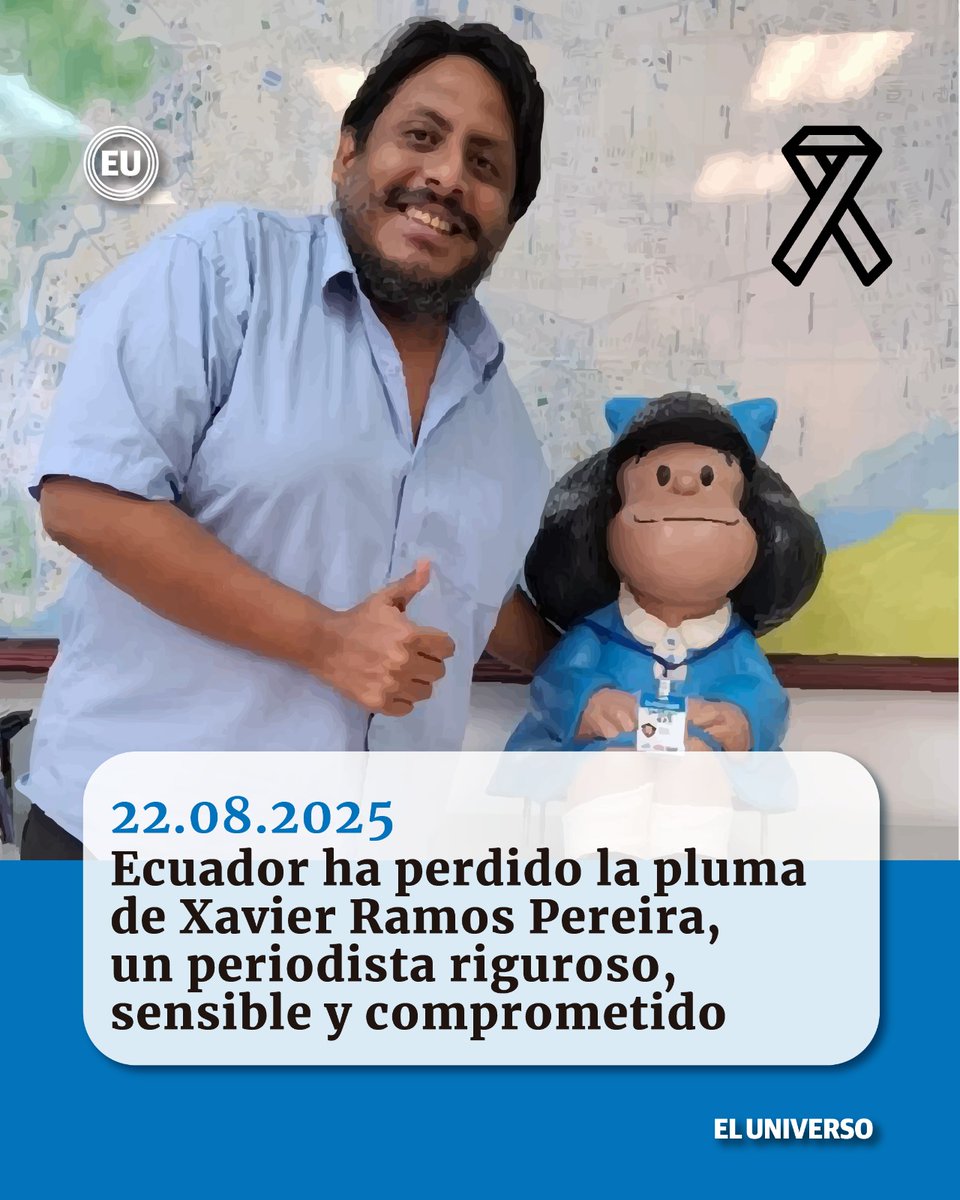 eluniversocom's tweet photo. #XavierRamos | Colegas destacan la rigurosidad, el entusiasmo y la dedicación del periodista, quien fue víctima de la violencia este jueves, 21 de agosto. https://t.co/E7sXniSvFF https://t.co/wjUq6fGak1