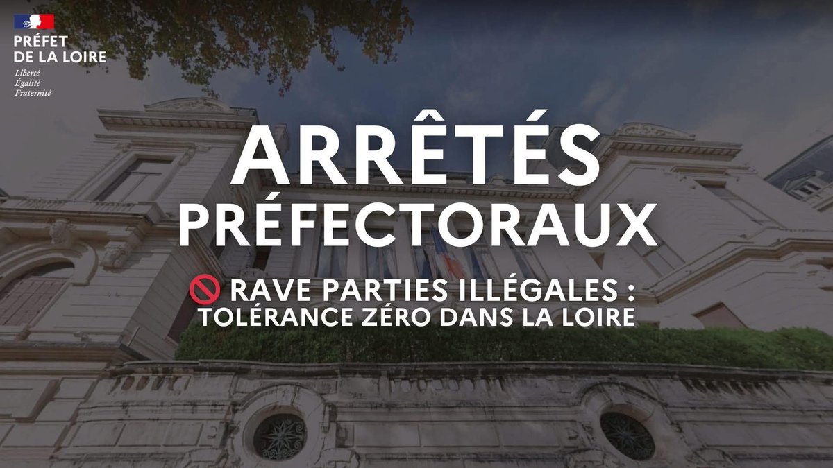 Image de Préfet de la Loire - 🚫 Rave parties illégales : tolérance zéro dans la Loire

📆 L’arrêté préfectoral en vigueur interdi