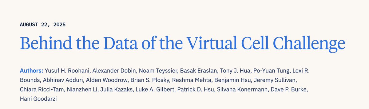 Hani Goodarzi (@genophoria) on Twitter photo We put a blog post together to tell you about all that went behind the scenes for <a href="/arcinstitute/">Arc Institute</a>'s Virtual Cell Challenge: (1) the modality used for genetic perturbations, (2) choice of single cell RNA seq chemistry, (3) which cell line to use for the challenge, (4) which genes to We put a blog post together to tell you about all that went behind the scenes for <a href="/arcinstitute/">Arc Institute</a>'s Virtual Cell Challenge: (1) the modality used for genetic perturbations, (2) choice of single cell RNA seq chemistry, (3) which cell line to use for the challenge, (4) which genes to