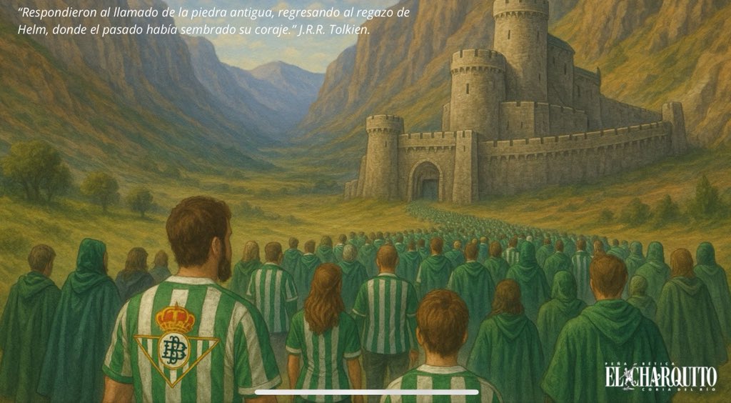 charquitopb's tweet photo. Comienza el destierro a nuestro particular ‘Abismo de Helm’. Con la ilusión por las nubes, como cada temporada. ¡Todos juntos @RealBetis! https://t.co/7ApO4yqzNo