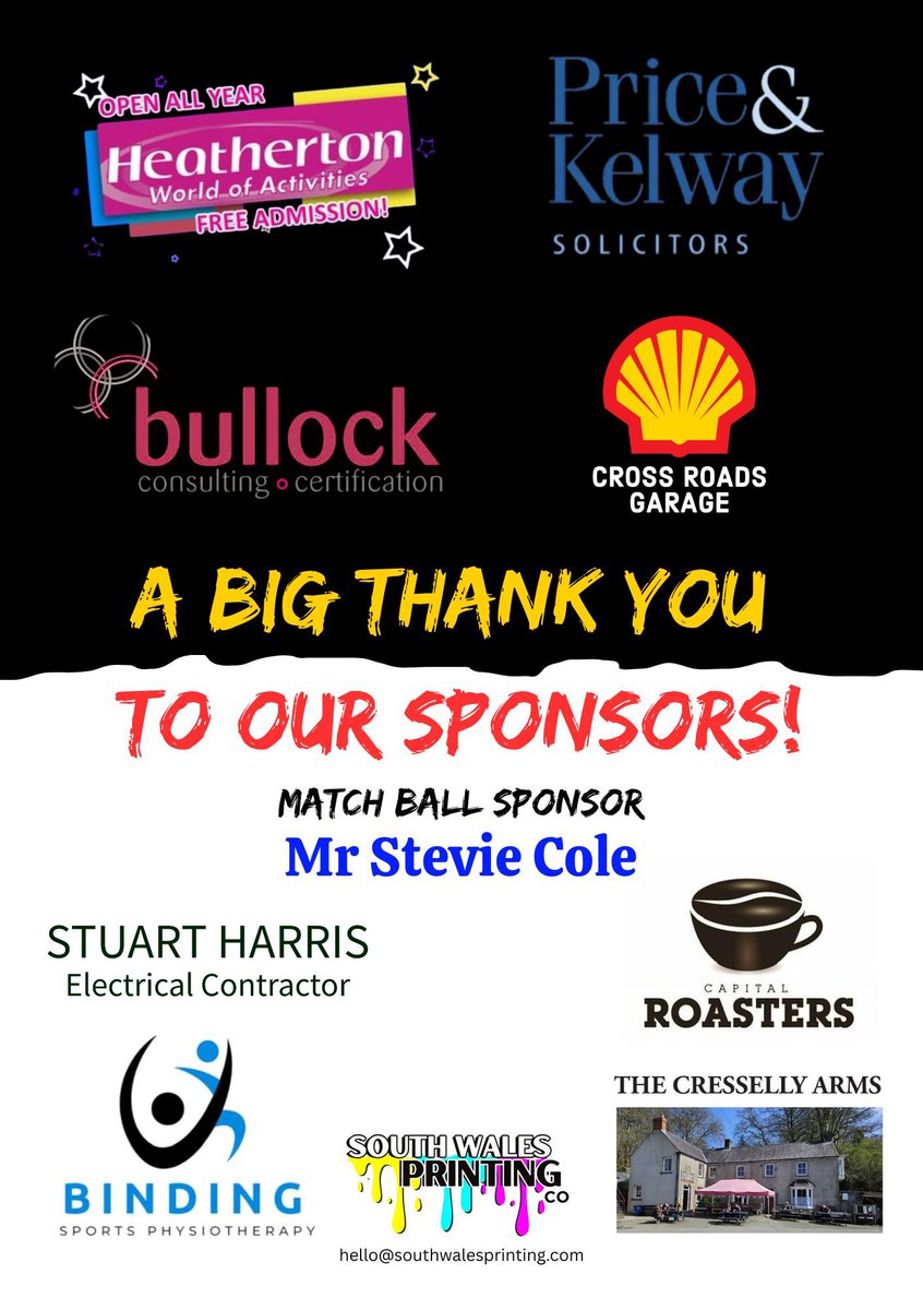 AledMemorial's tweet photo. As we gear up for Monday’s 💯 event, we’d like to thank our sponsors for their fantastic support! 👏🏼

And not forgetting our match ball sponsor, Mr Stevie Cole! 🏏 https://t.co/OXhI9T4nl5