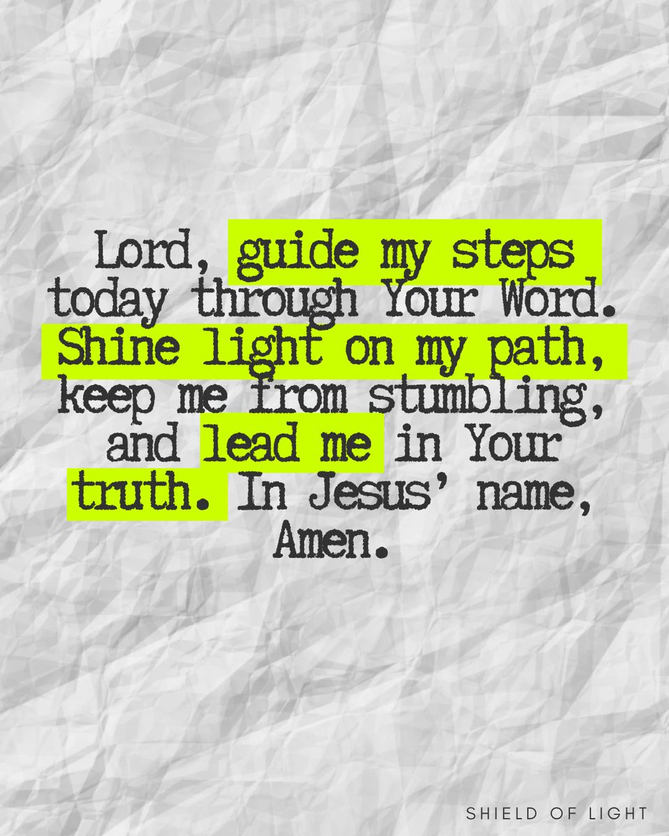 Shield_of_Light's tweet image. This prayer is important because it seeks God’s Word as the foundation for daily direction and discernment.
#GuidedByScripture #FaithSteps #WalkInTruth #LightForTheJourney #GodsWordLeads #PathMadeClear #DirectionInChrist