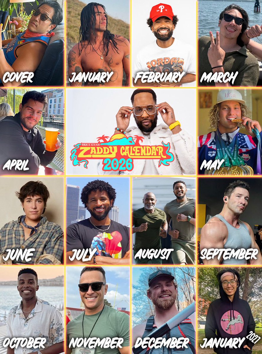 🔥 The Brice Izyah 2026 Zaddy Calendar has ARRIVED and it’s serving all the vibes! 🌡️ From reality TV icons to brand-new Zaddy sensations, this lineup will keep you smiling all year long. 🗓️ Don’t wait—secure yours today: Brice-Izyah.myshopify.com

What’s your favorite month 👀📆