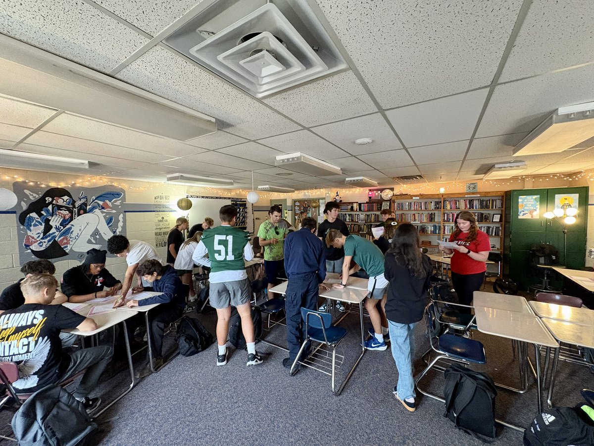 TTaylorAHS's tweet photo. Nothing like a round of Get-to-Know-You Bingo to start a Friday-YAY! 🎉 Students had to find classmates who matched fun facts about pets, travels, hobbies, and dreams—building new connections with every square they filled! #everybodyisawinner 😊 https://t.co/MRJx3TEzrG