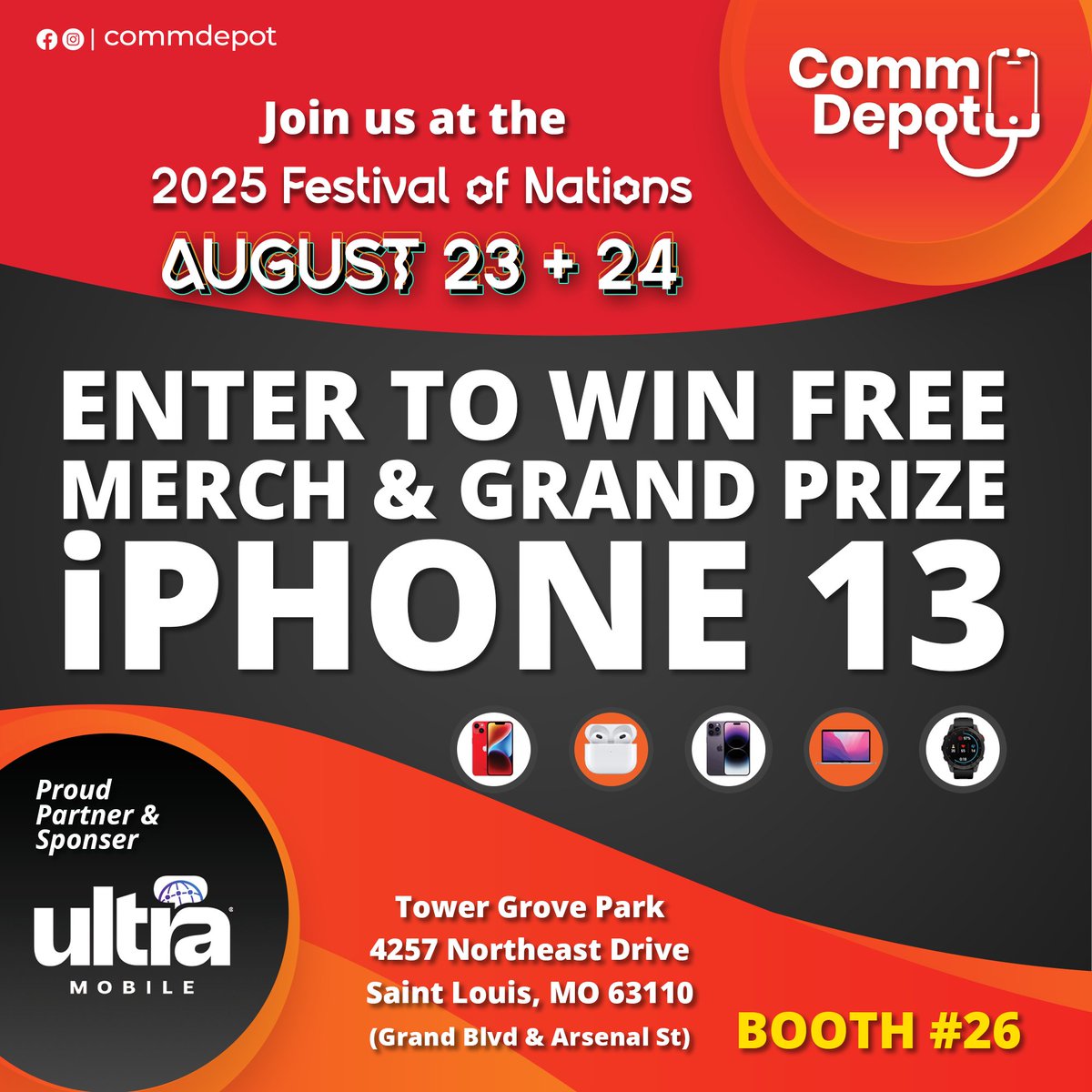 commdepotstl's tweet photo. 🌟You’re Invited STL! Join us this weekend at the #festivalofnations in Tower Grove Park! Enjoy food, music, and international cultures! Don’t forget to stop by our Booth #26 for fun and free merch, giveaways, and more! Shoutout to our sponsor @UltraMobilejobs @commdepotstl https://t.co/9MvYYfiyTJ