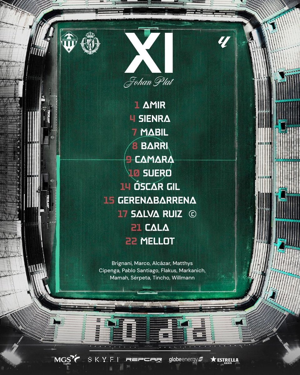 🆕 Nuestro once para el primer partido de la temporada en el #SkyFiCastalia🏟️

¡A por los tres puntos!

#PPO👂