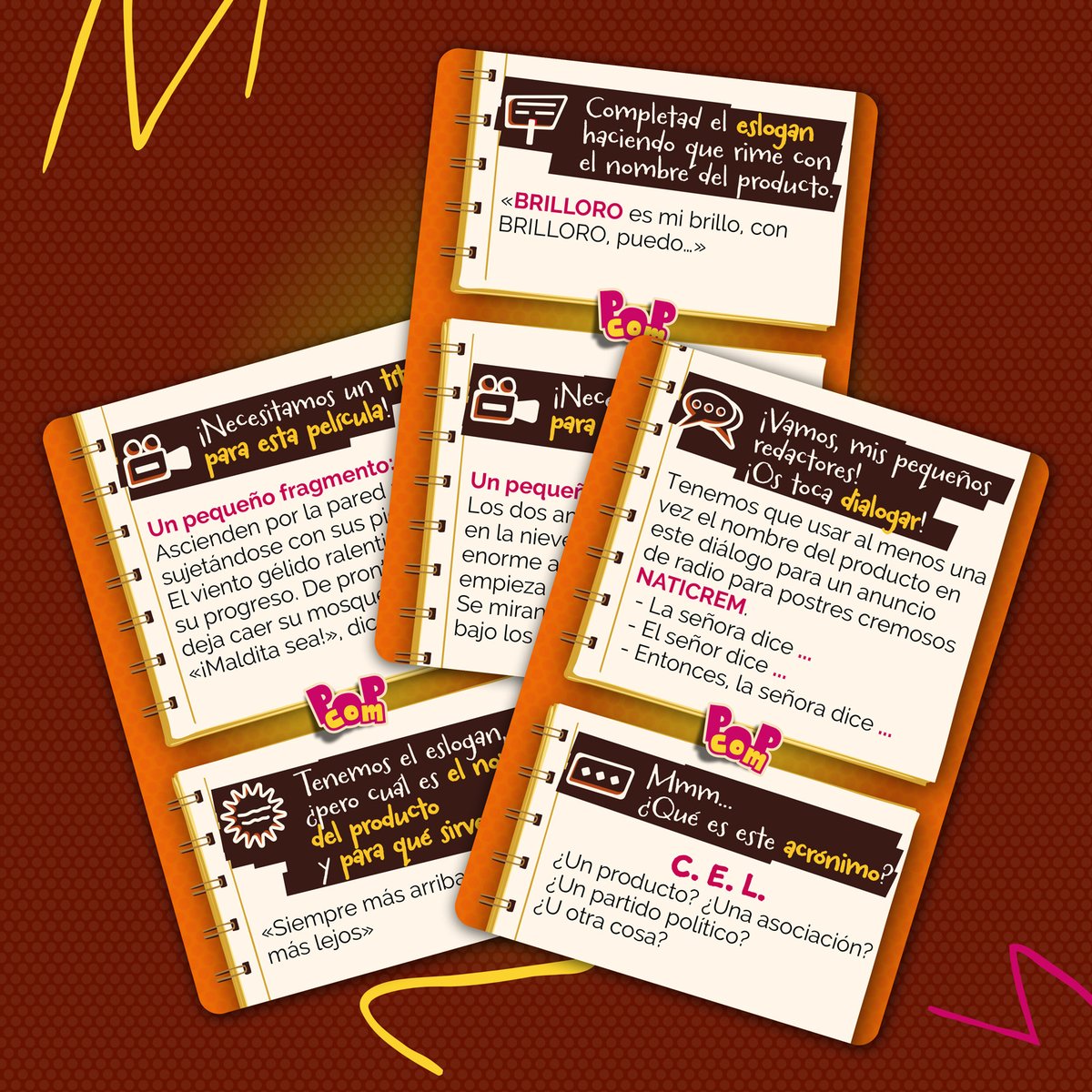 PlaySDGames's tweet photo. ✨ ¿Listo para poner tu creatividad a prueba? En 𝐏𝐎𝐏 𝐂𝐎𝐌 tendrás que inventar eslóganes imposibles, diseñar logos, actuar como una estrella y hasta poner voz a anuncios delirantes. Con 364 desafíos creativos, reirás, improvisarás y brillarás como publicista.
#PopCom https://t.co/iWhID7RAVC