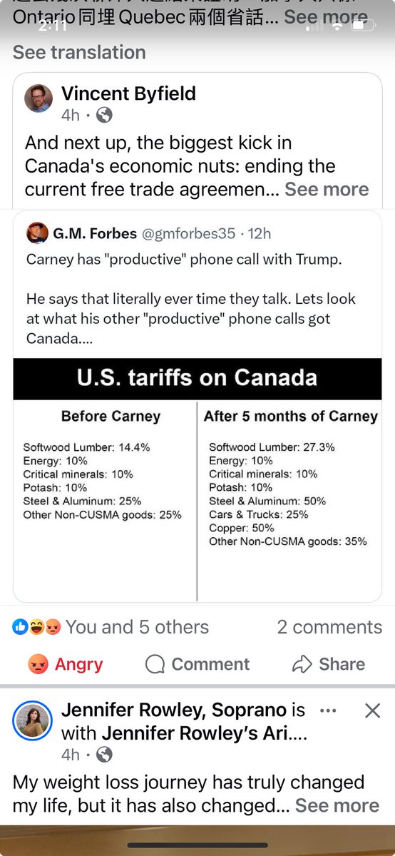 rosalinepi3's tweet photo. US tariffs on Canada (before and after Carney)! 

So, what’s happened to your elbow, PM Carney？ 🤡 https://t.co/gas1UyXCgk