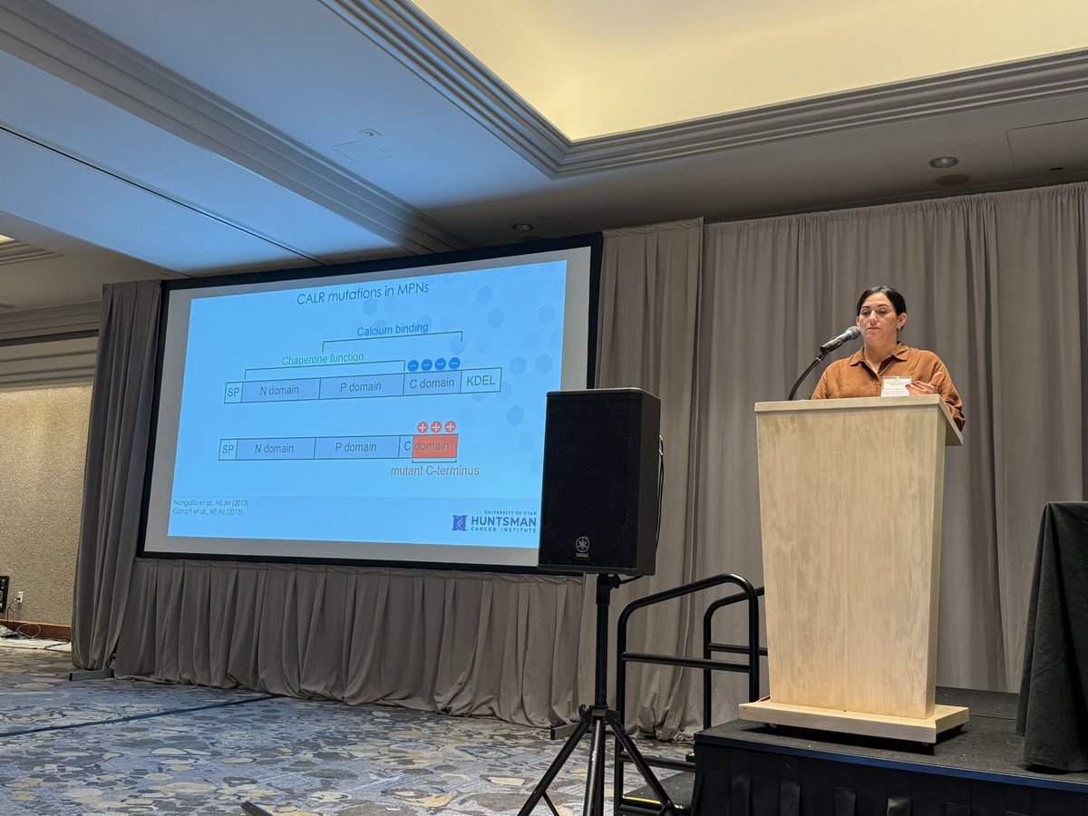AmiBPatelMD's tweet photo. The incomparable @TheElfLab teaching us about therapeutic vulnerabilities in Type 1 vs Type 2 #CALR mutated #MF #MPNs #GodmotherOfCALR https://t.co/XAb4eW9i7P