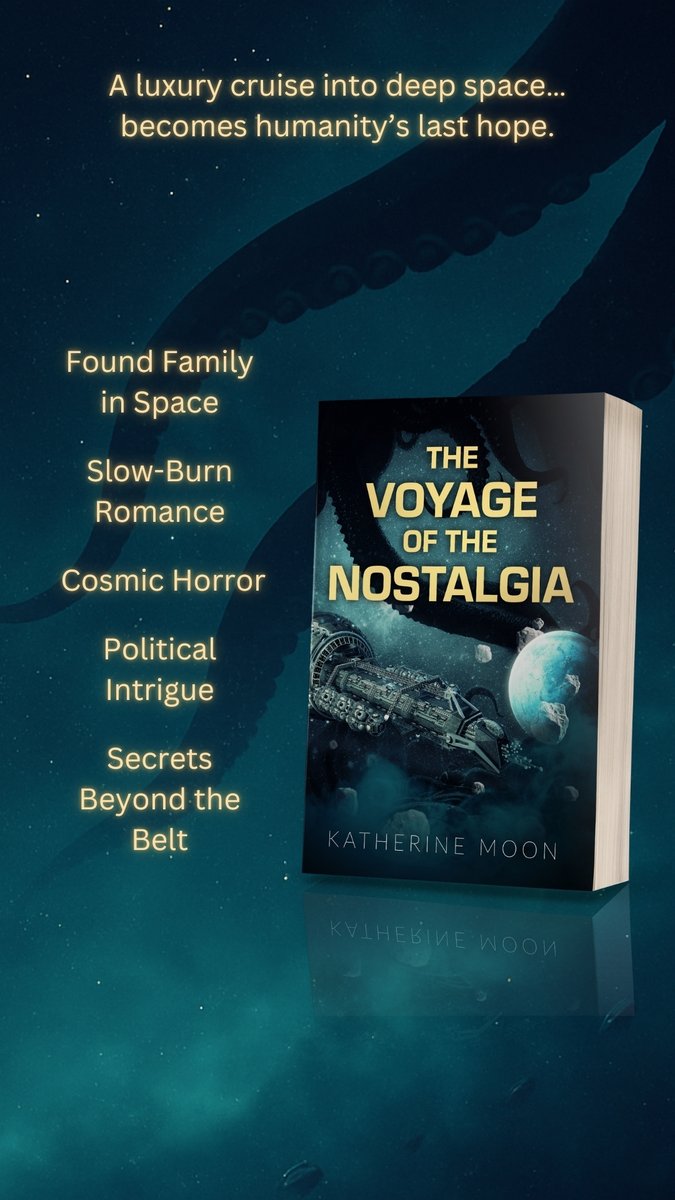 KatMoonBooks's tweet photo. A luxury cruise into deep space.
A ship full of secrets.
A journey humanity might not survive.
https://t.co/1kTVL8hkII
#SciFiReads #SpaceOperaBooks #SpaceHorror #BookPromo #AmReadingSciFi https://t.co/QKqYZwC93o