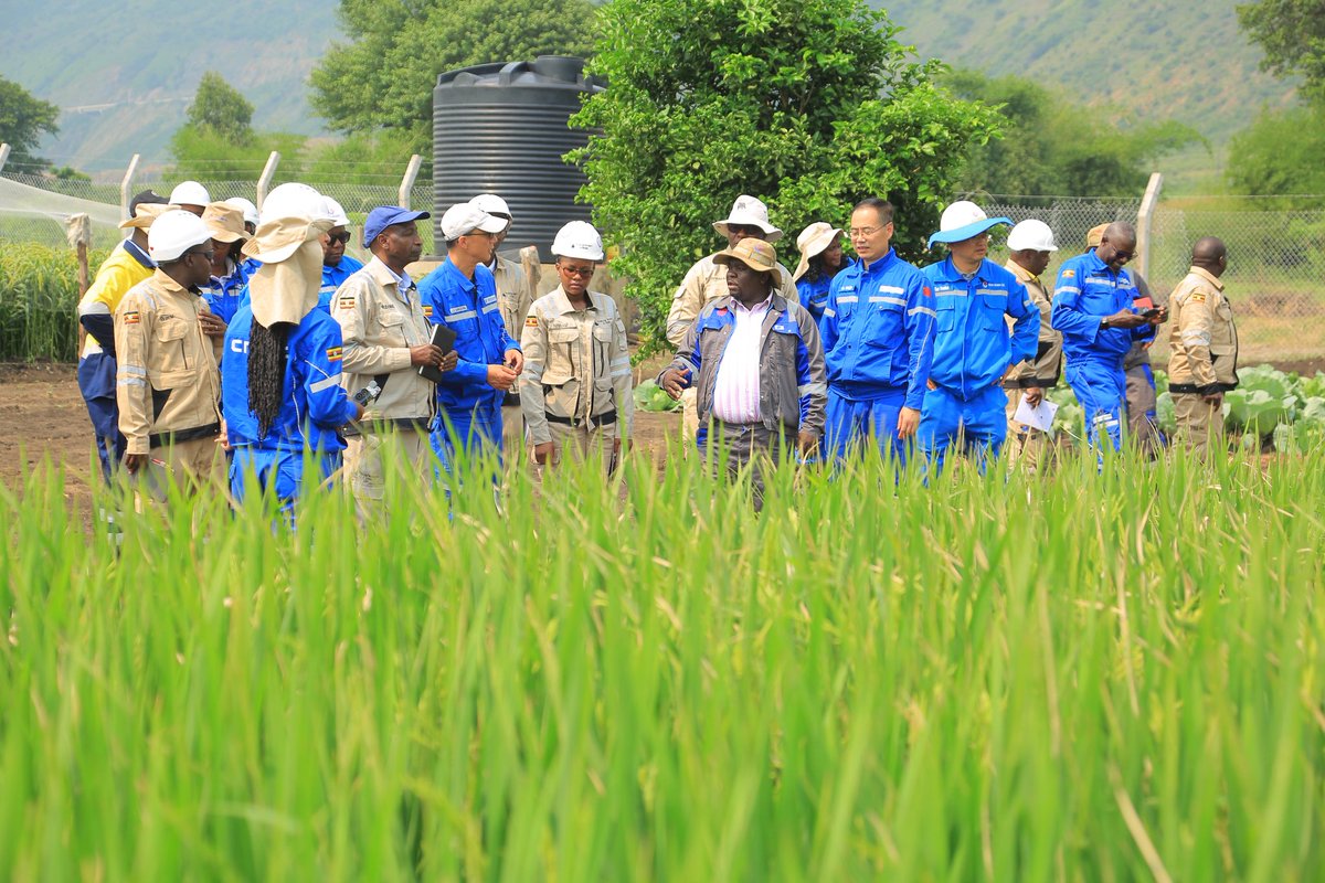CNOOCUgandaLtd's tweet photo. Today, we hosted the Executive Director of the Petroleum Authority of Uganda, Mr. Ernest N.T. Rubondo, and his team for a supervisory visit to the Kingfisher Oilfield. They reviewed project progress and witnessed our community investment initiatives, including rice and millet demonstration gardens—key components of our green ecological oilfield program. These initiatives are designed to promote sustainable livelihoods and support long-term community development as we advance Uganda’s energy future.